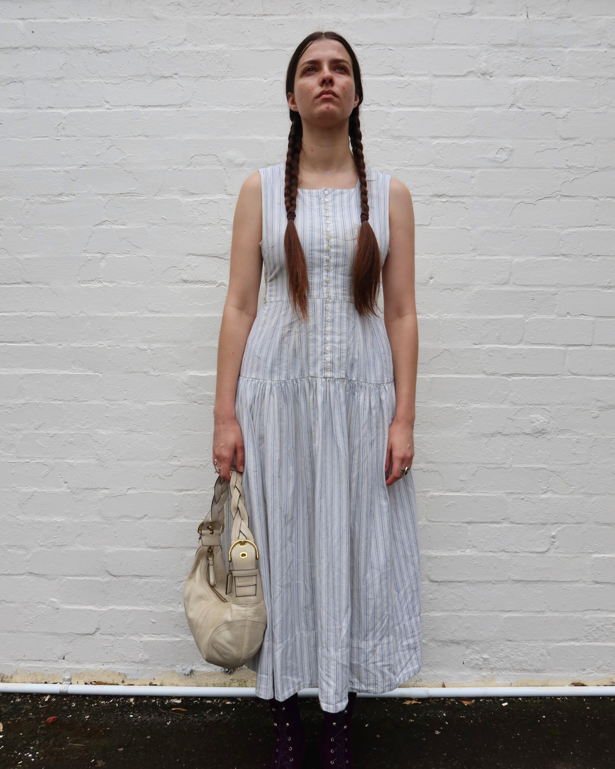 DOEN Stripe Cotton Tiered Maxi Dress