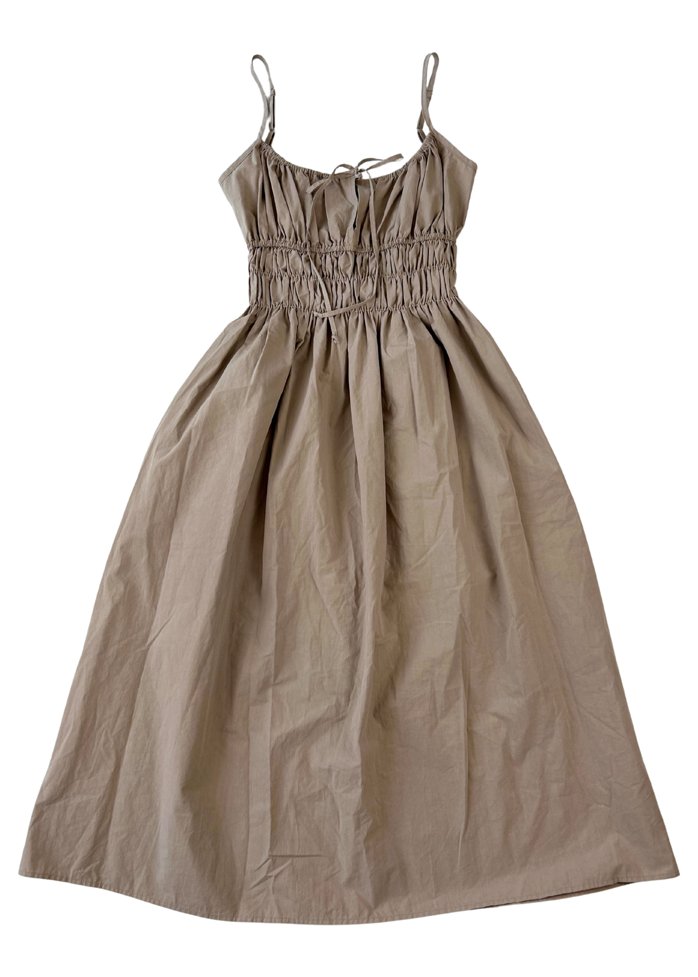 CIAO LUCIA 'Russo' Cotton Shirred Bust Midi Dress