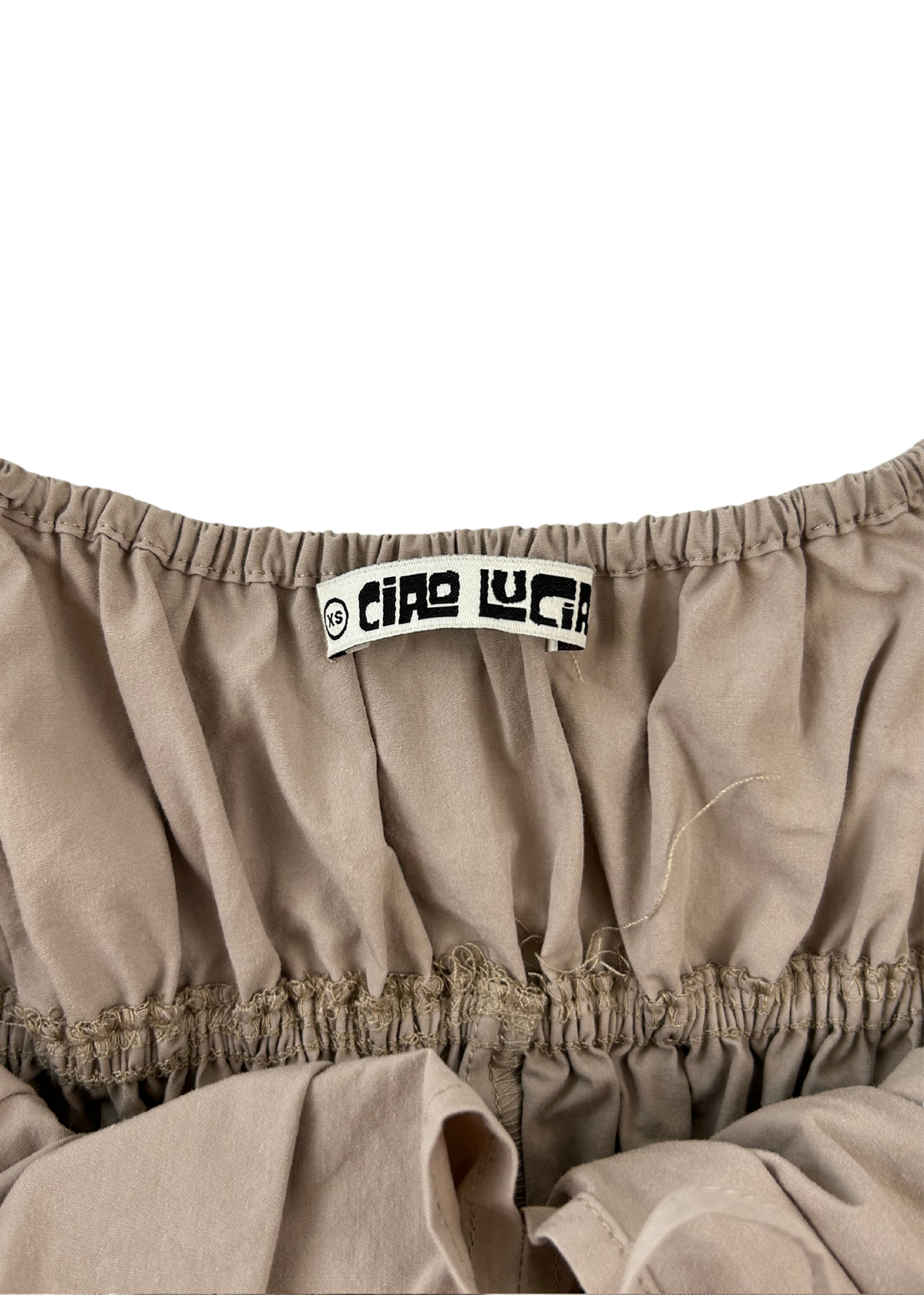 CIAO LUCIA 'Russo' Cotton Shirred Bust Midi Dress