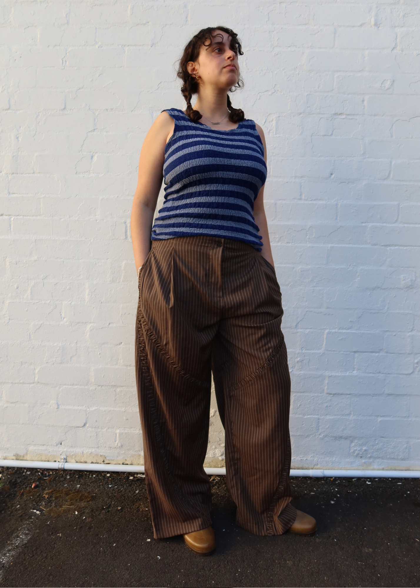 DEIJI STUDIOS (BNWT) Sable Stripe 'Channel Pant'