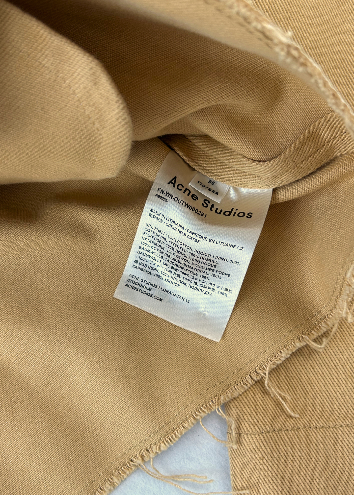 ACNE STUDIOS Painted Cotton Drill Crop Jacket