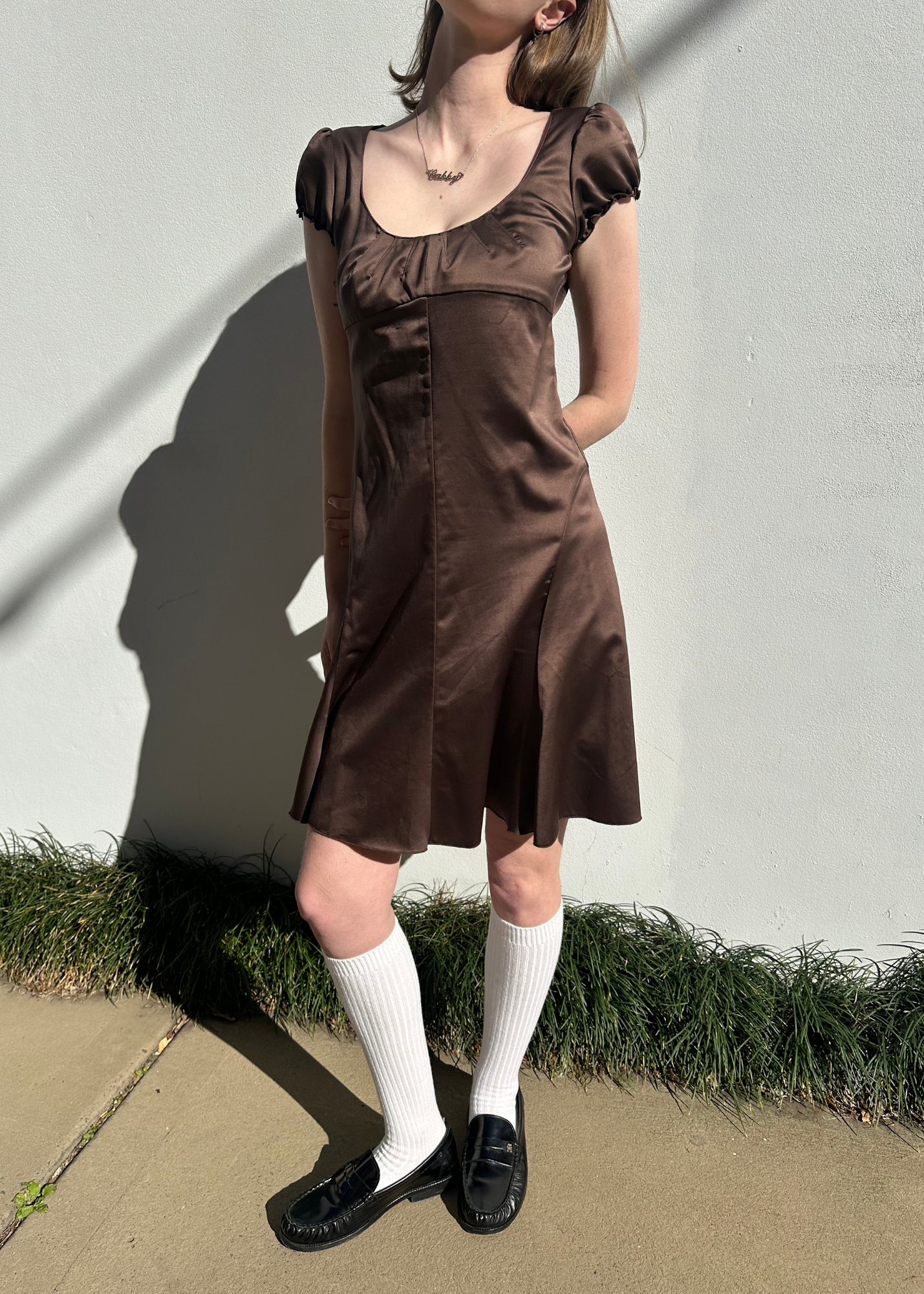 SISLEY (AS IS) Satin Babydoll Mini Dress