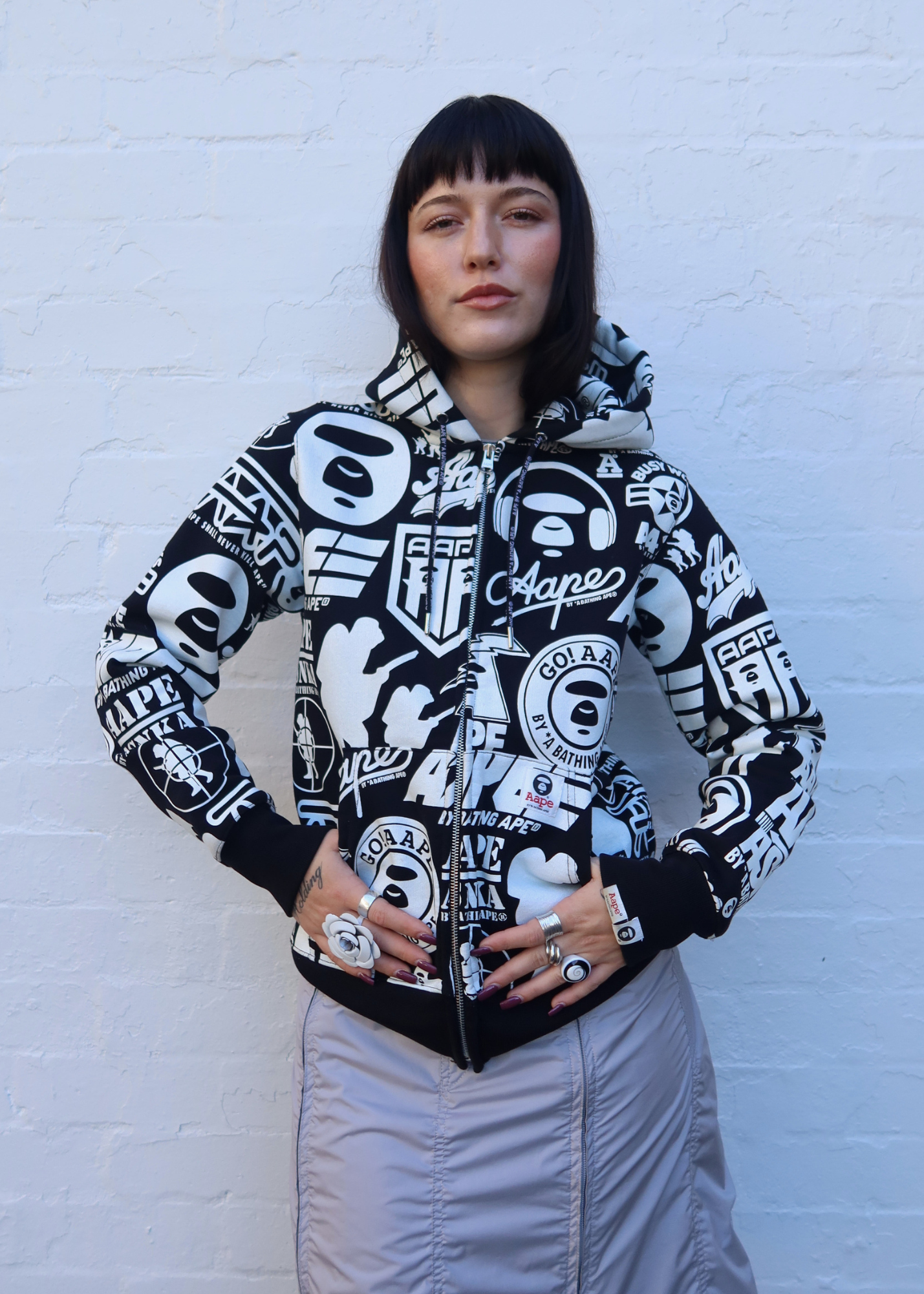 AAPE By A Bathing Ape (AS IS) All Over Print Zip Up Hoodie