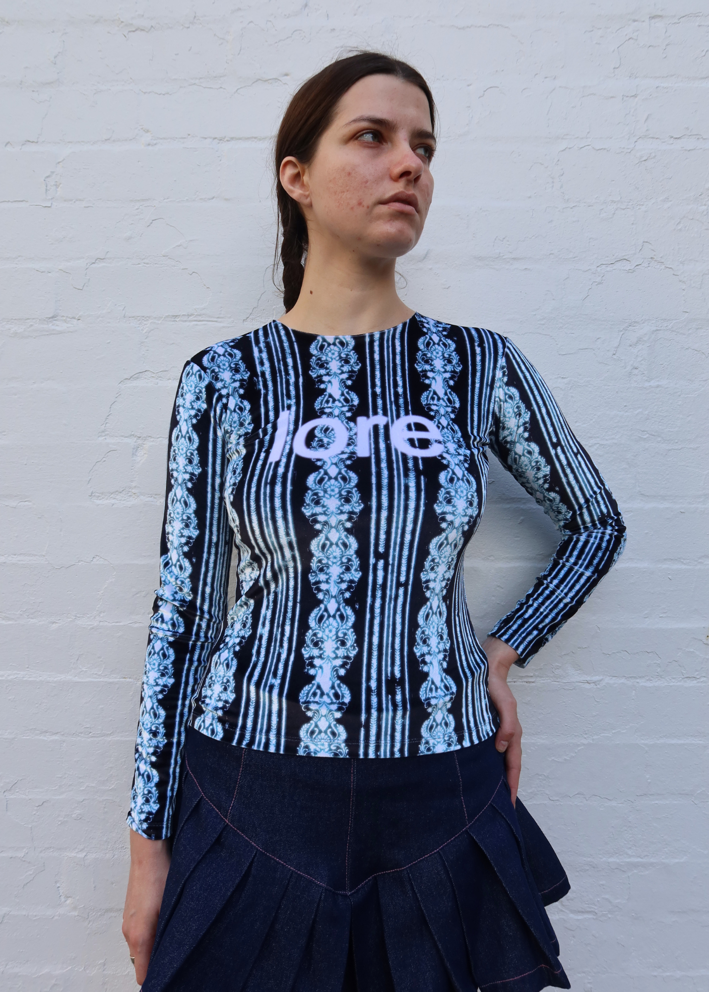 ALIX HIGGINS Velour 'Lore' Wallpaper Print Top