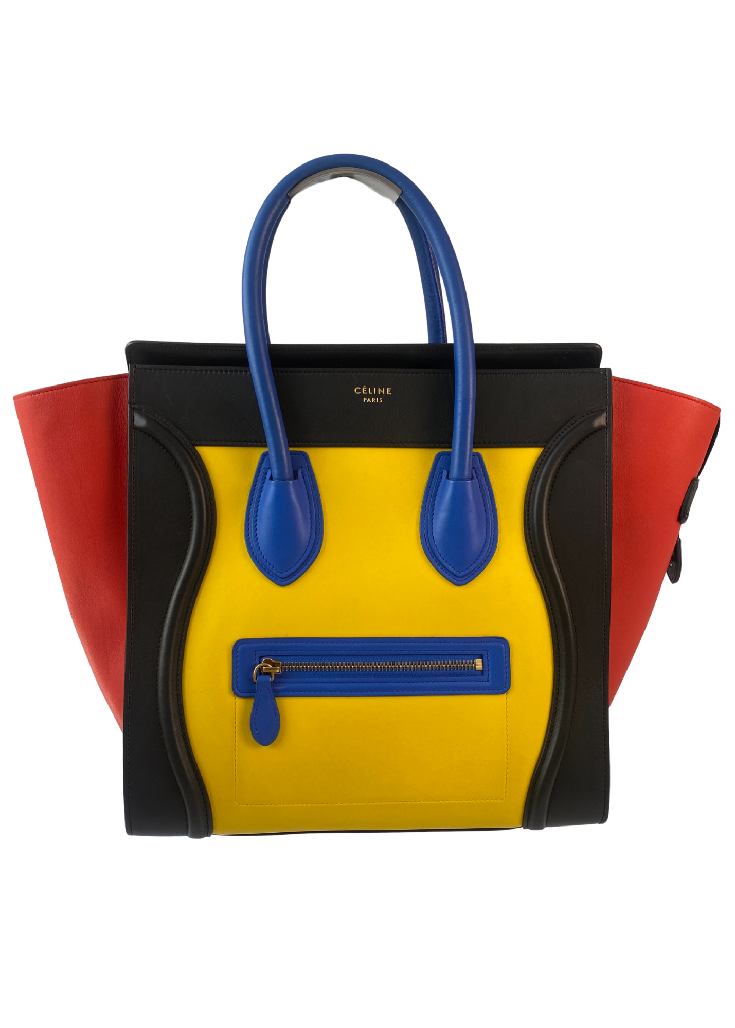 CELINE (AS IS) SS14 Primary Leather Luggage Tote Bag