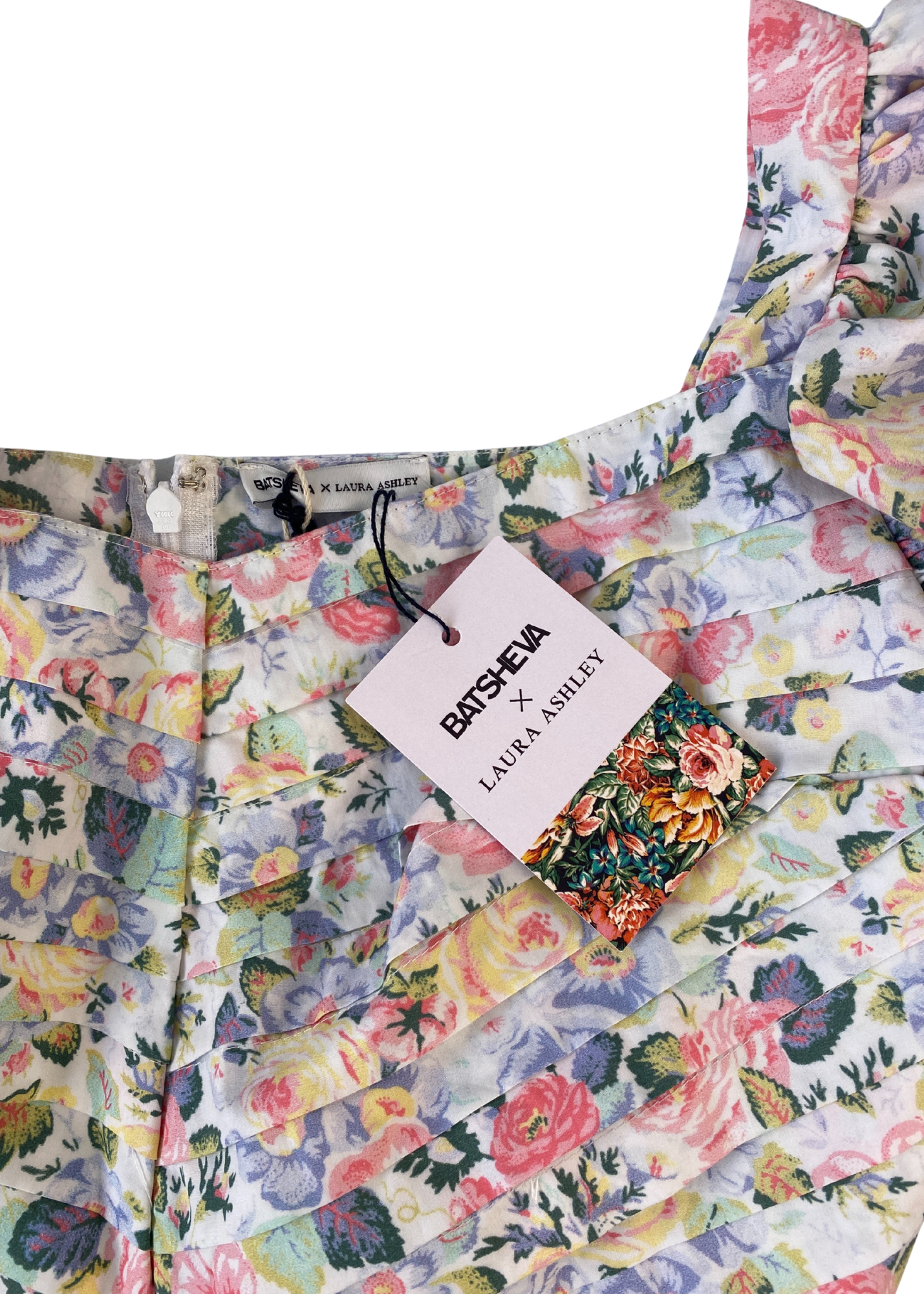 BATSHEVA x LAURA ASHLEY (BNWT) 'Eden' Floral Puff Sleeve Midi Dress