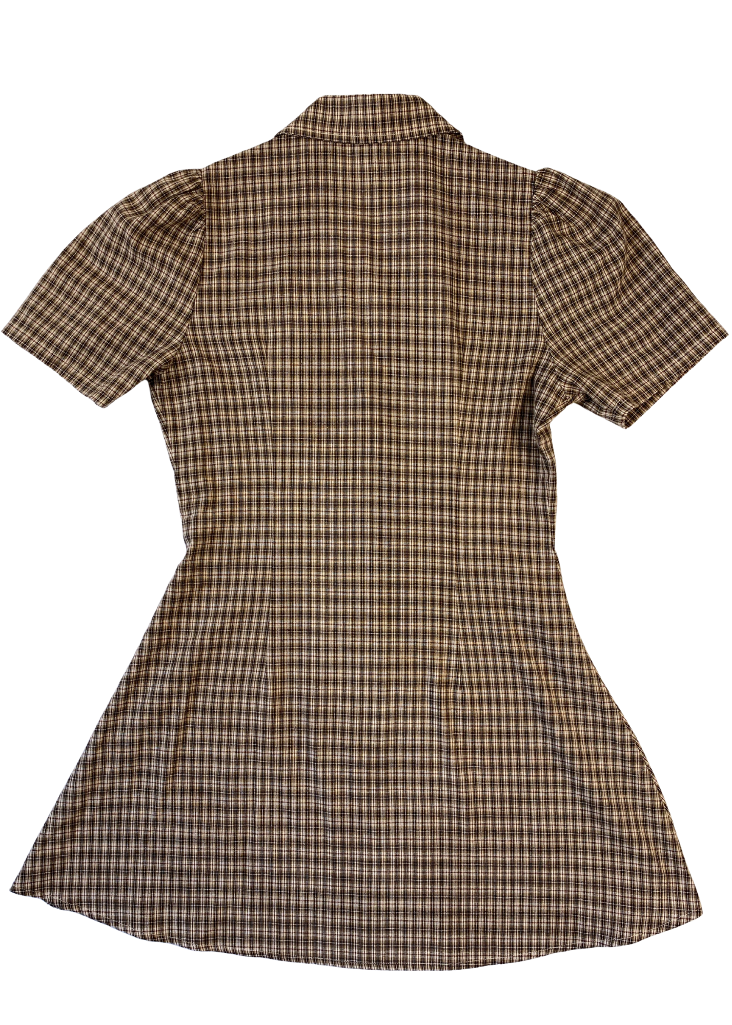 APRES STUDIO 'Toast' Plaid Button Down Mini Dress