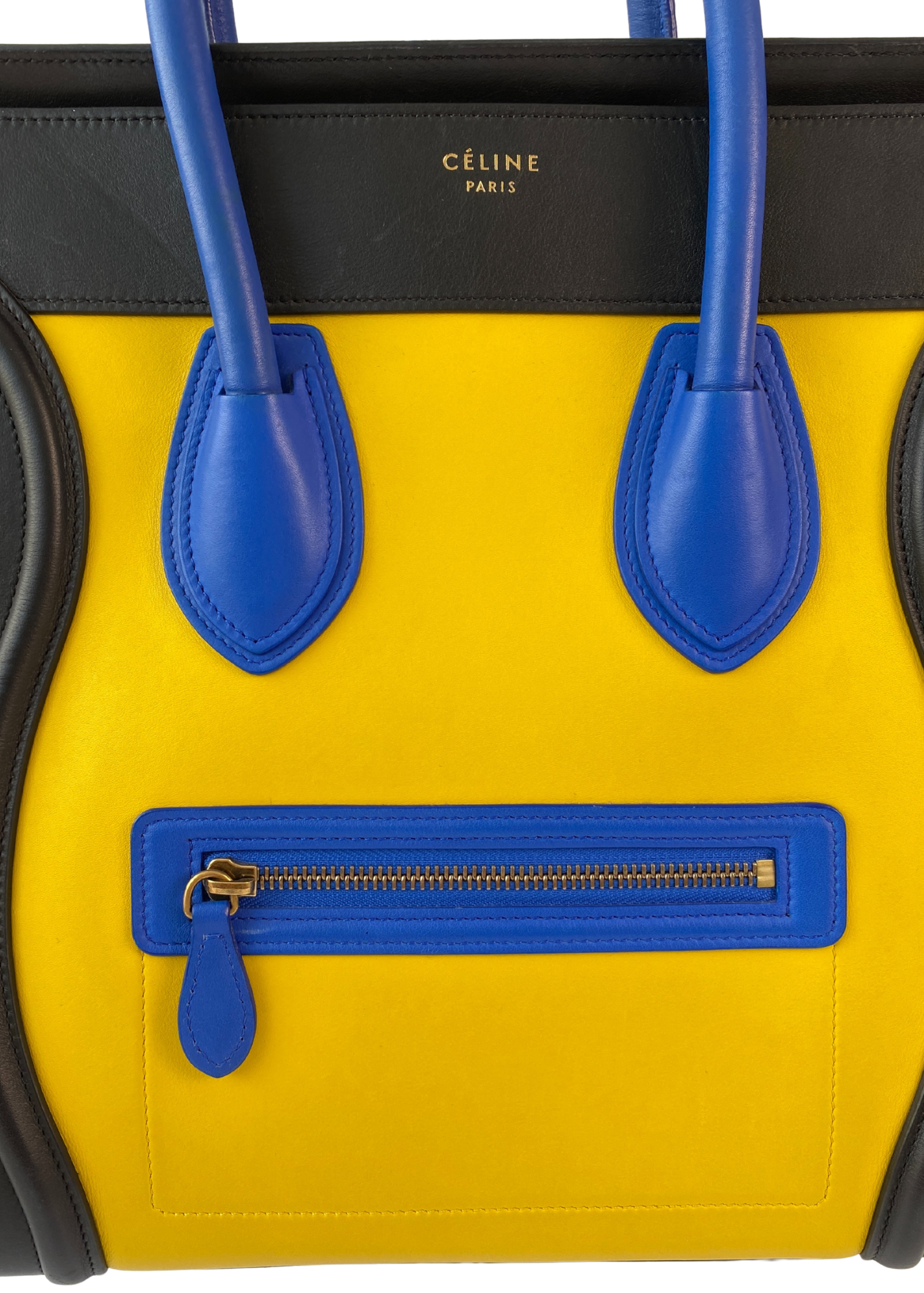 CELINE (AS IS) SS14 Primary Leather Luggage Tote Bag