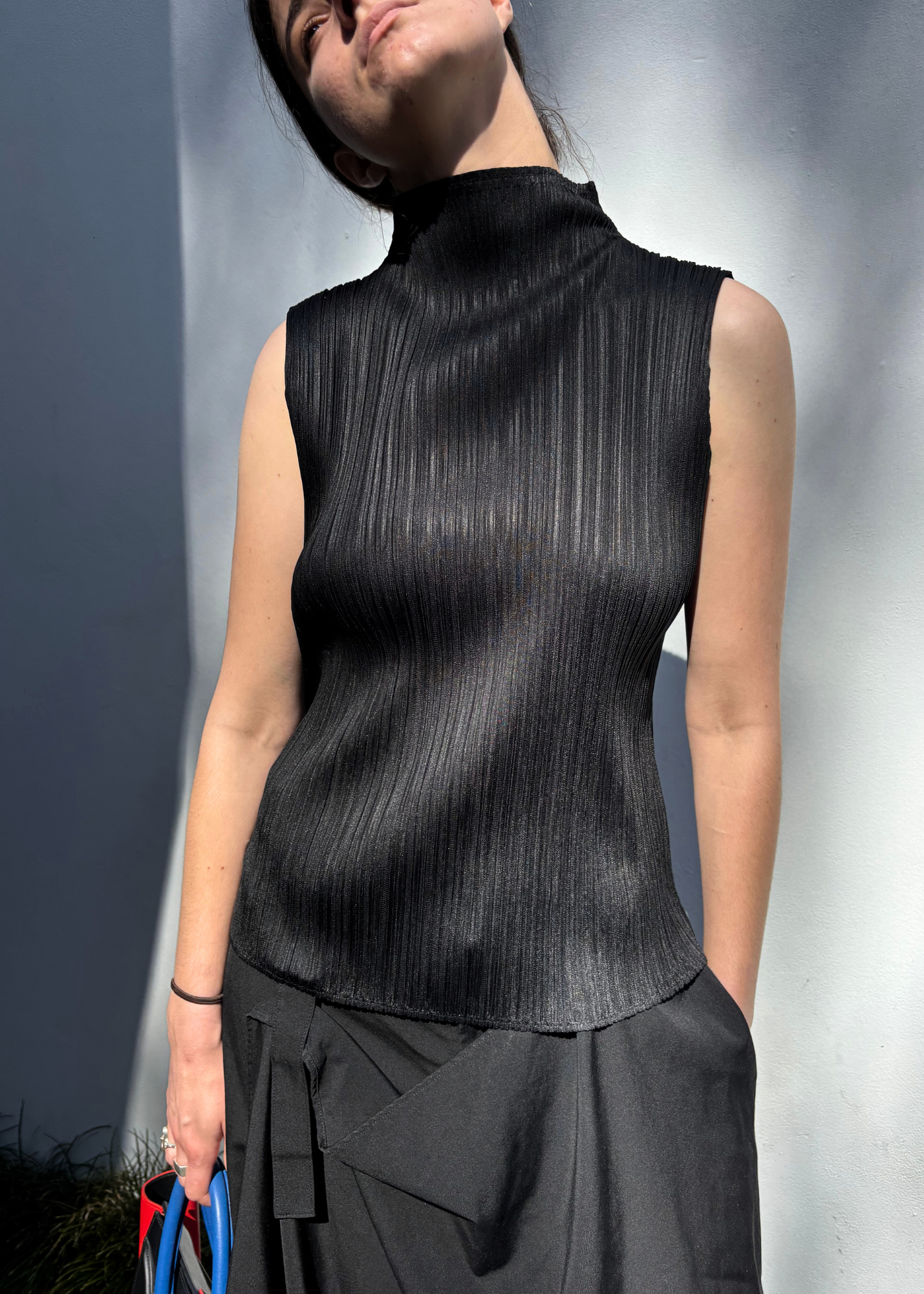 ISSEY MIYAKE PLEATS PLEASE Mock Neck Tank