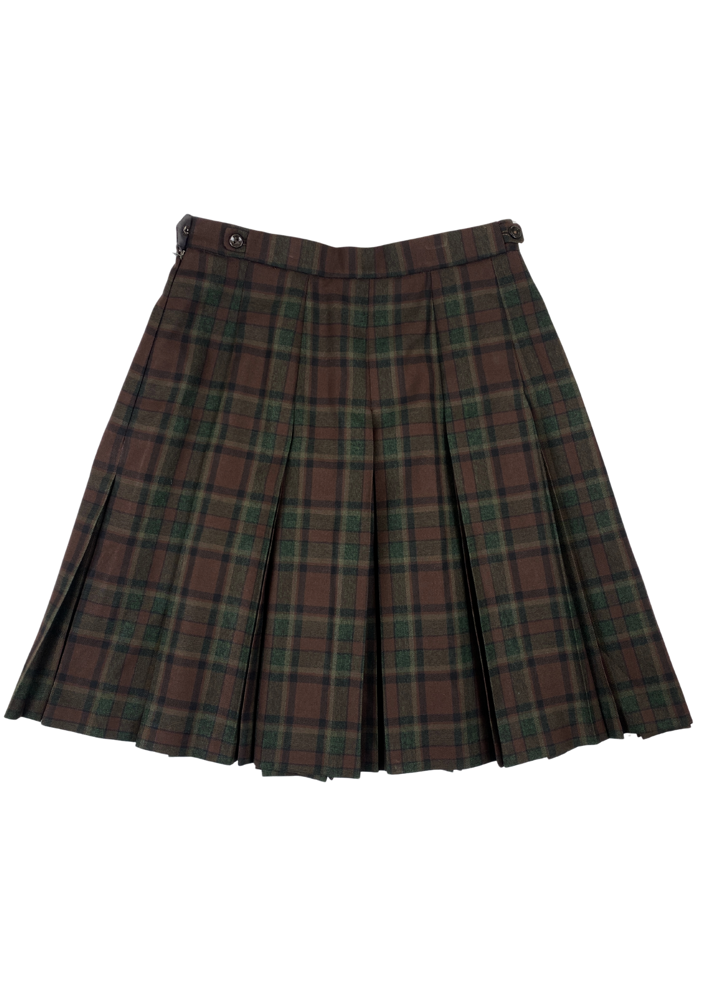 VINTAGE FLETCHER JONES Tartan Wool Pleat Midi Skirt