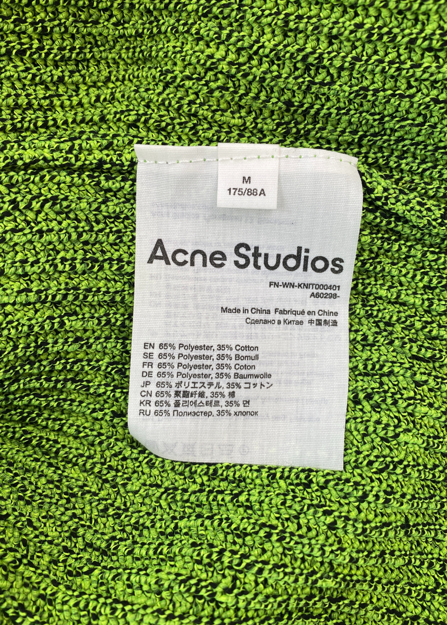 ACNE STUDIOS Fluoro Green Rib Knit