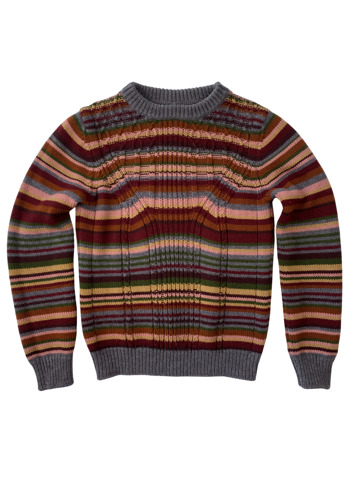 PRADA 2017 Virgin Wool Stripe Cable Knit