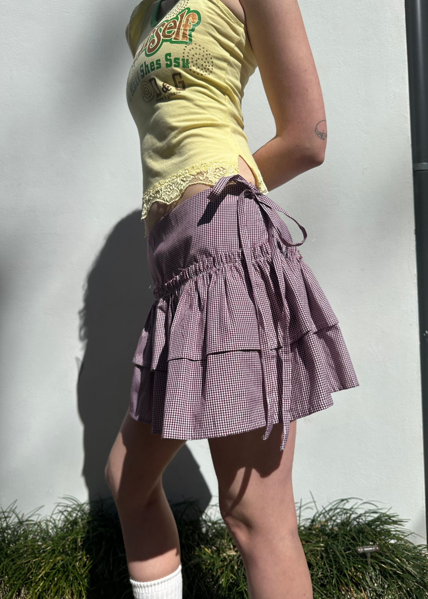 MODE MISCHIEF 'Costes' Gingham Mini Skirt