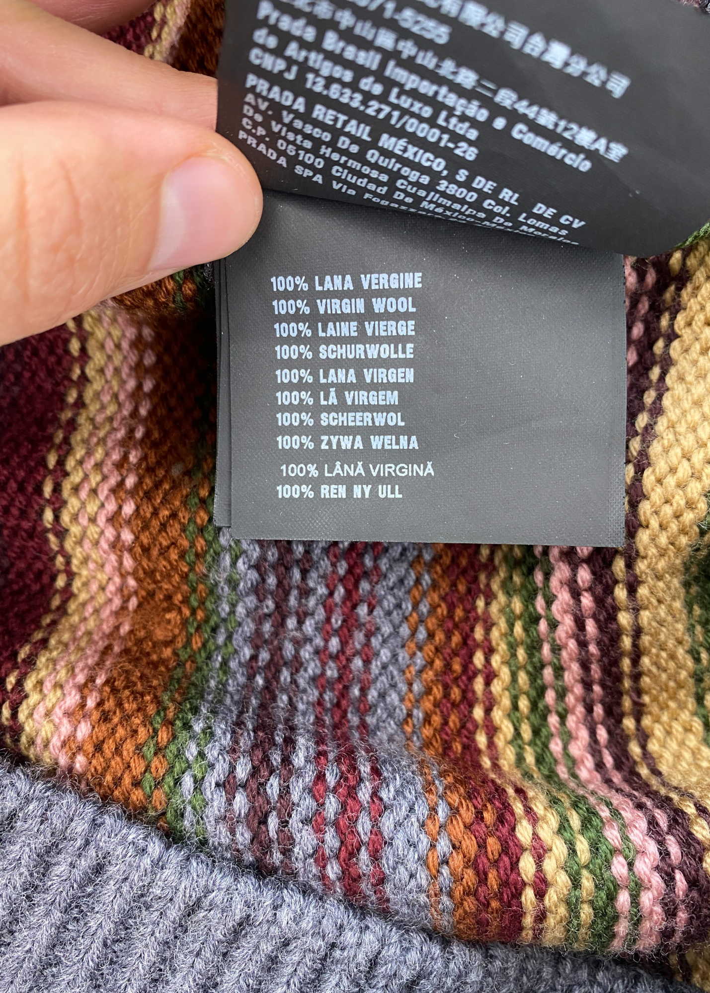 PRADA 2017 Virgin Wool Stripe Cable Knit