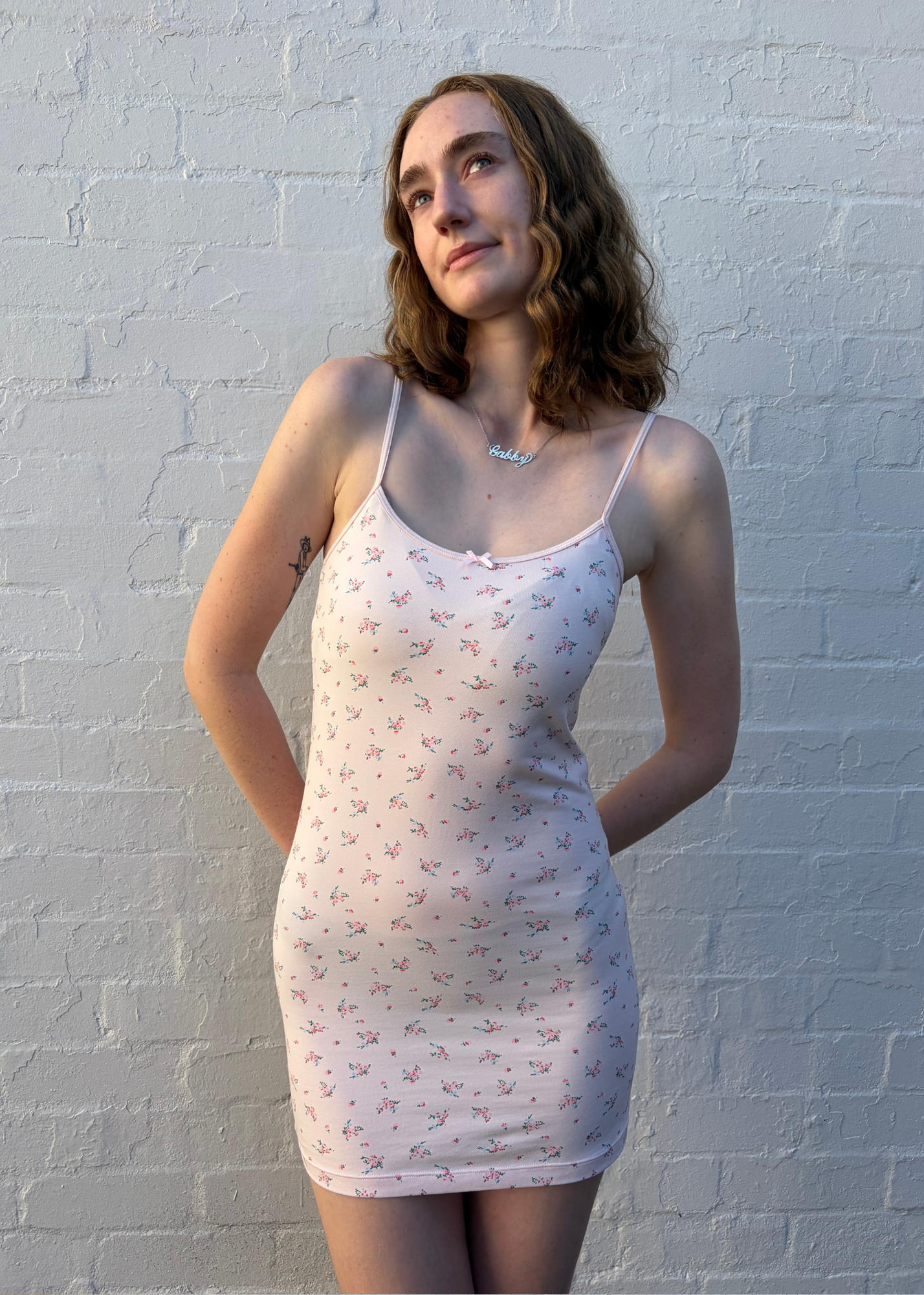 FRANKIES BIKINIS Floral Bouquet Print Singlet Mini Dress