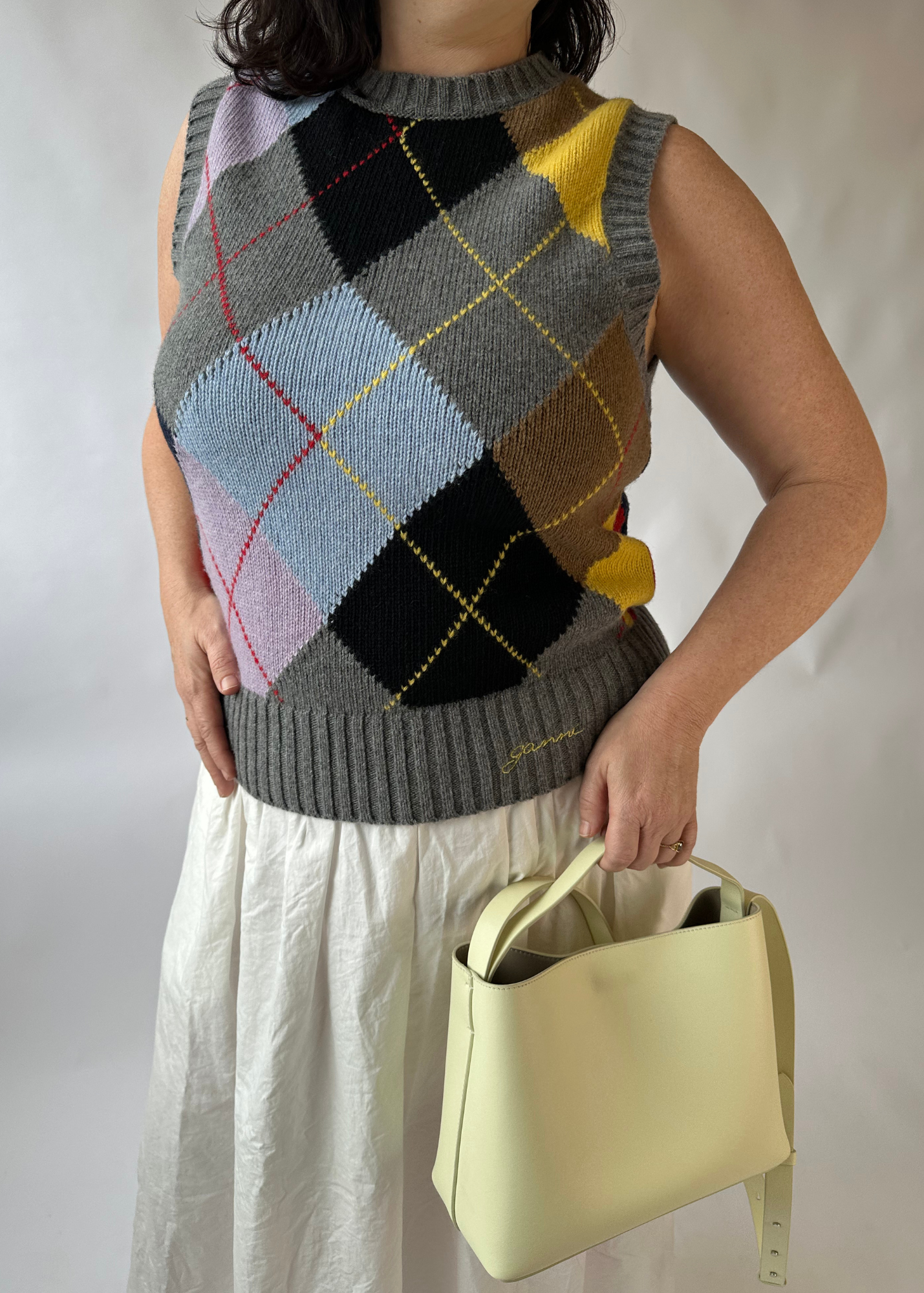 GANNI 'Harlequin' Argyle Vest