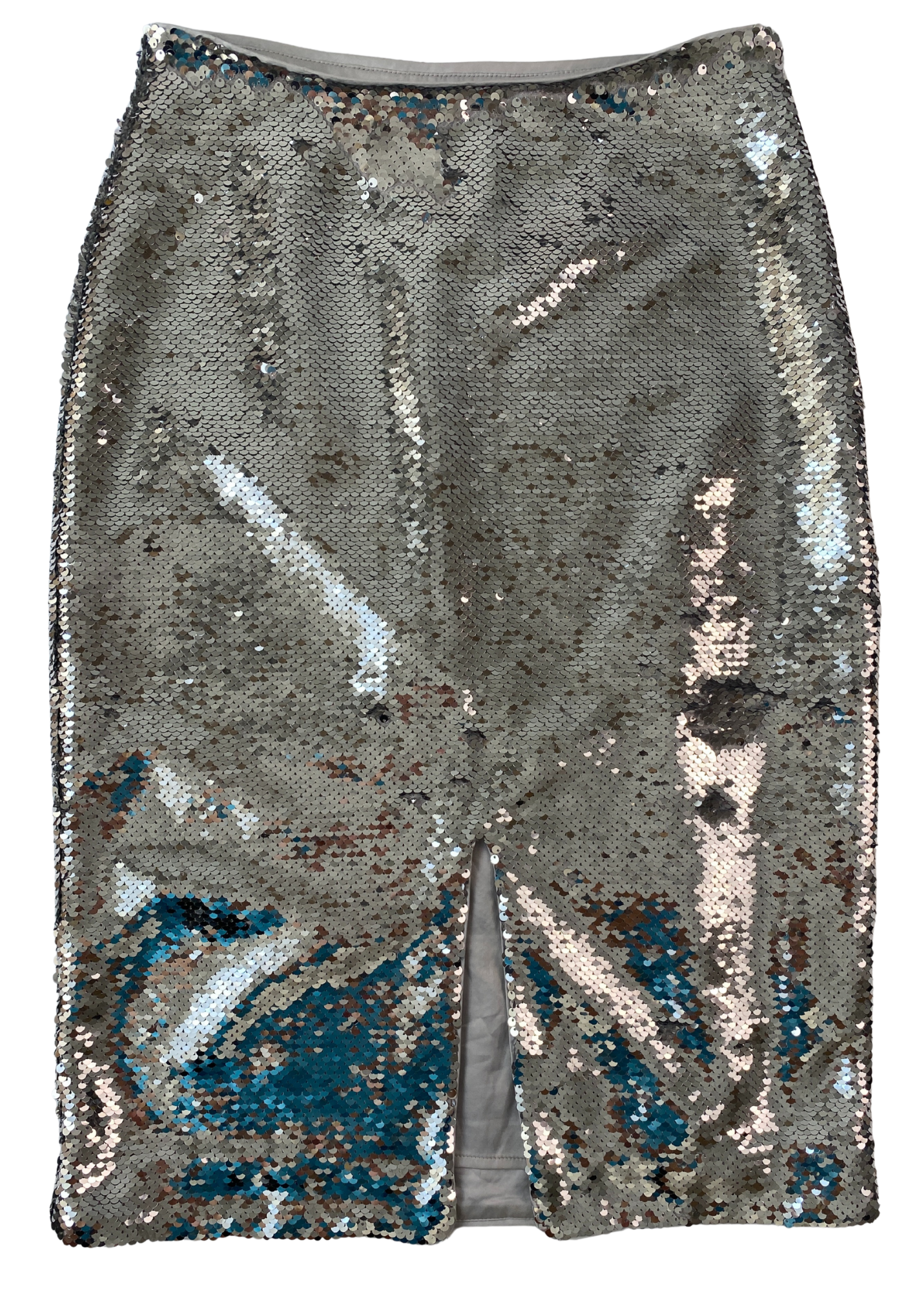 GANNI Sequin Front Slit Skirt Midi