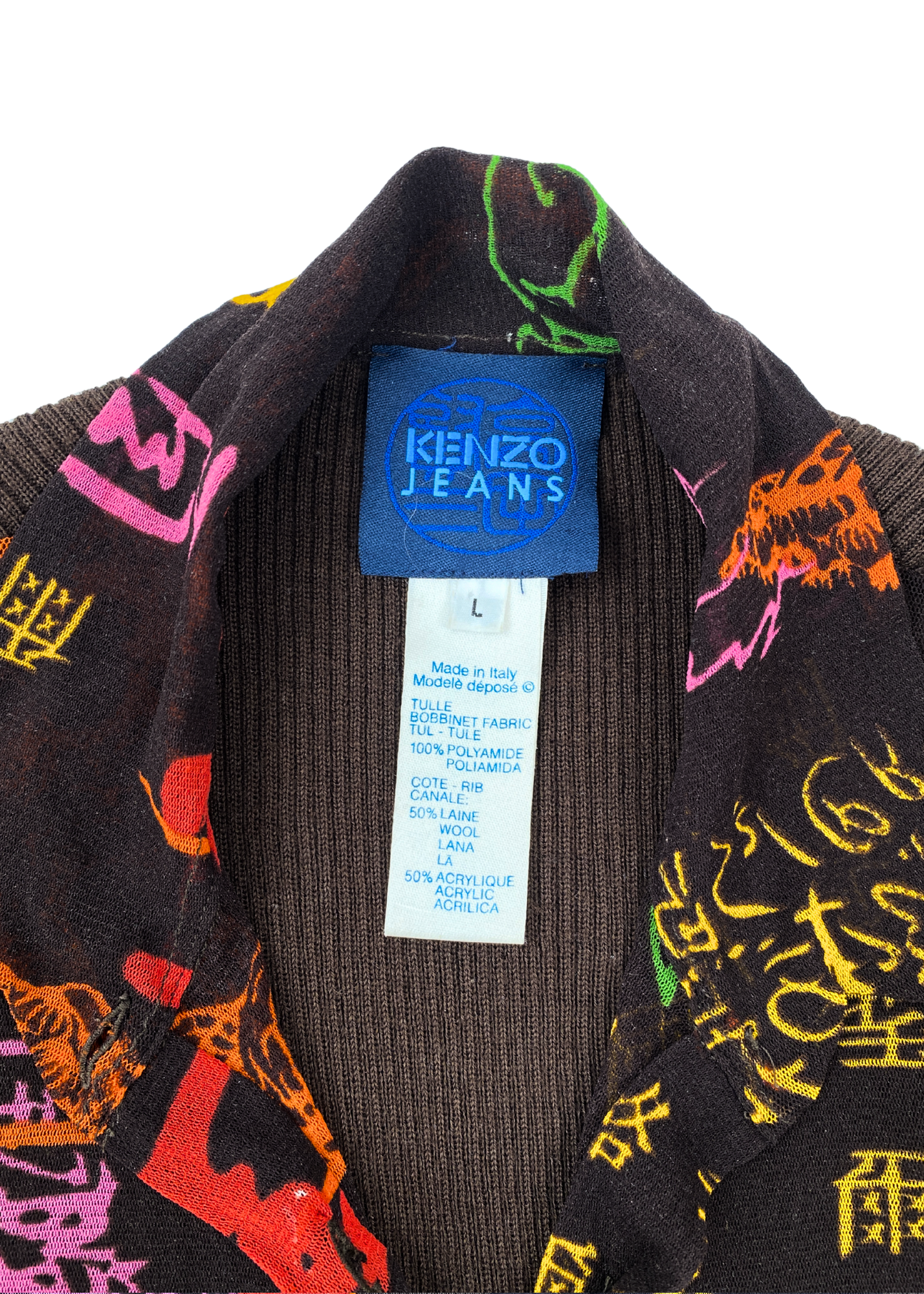 KENZO JEANS Mesh + Ribbed Button Up Top