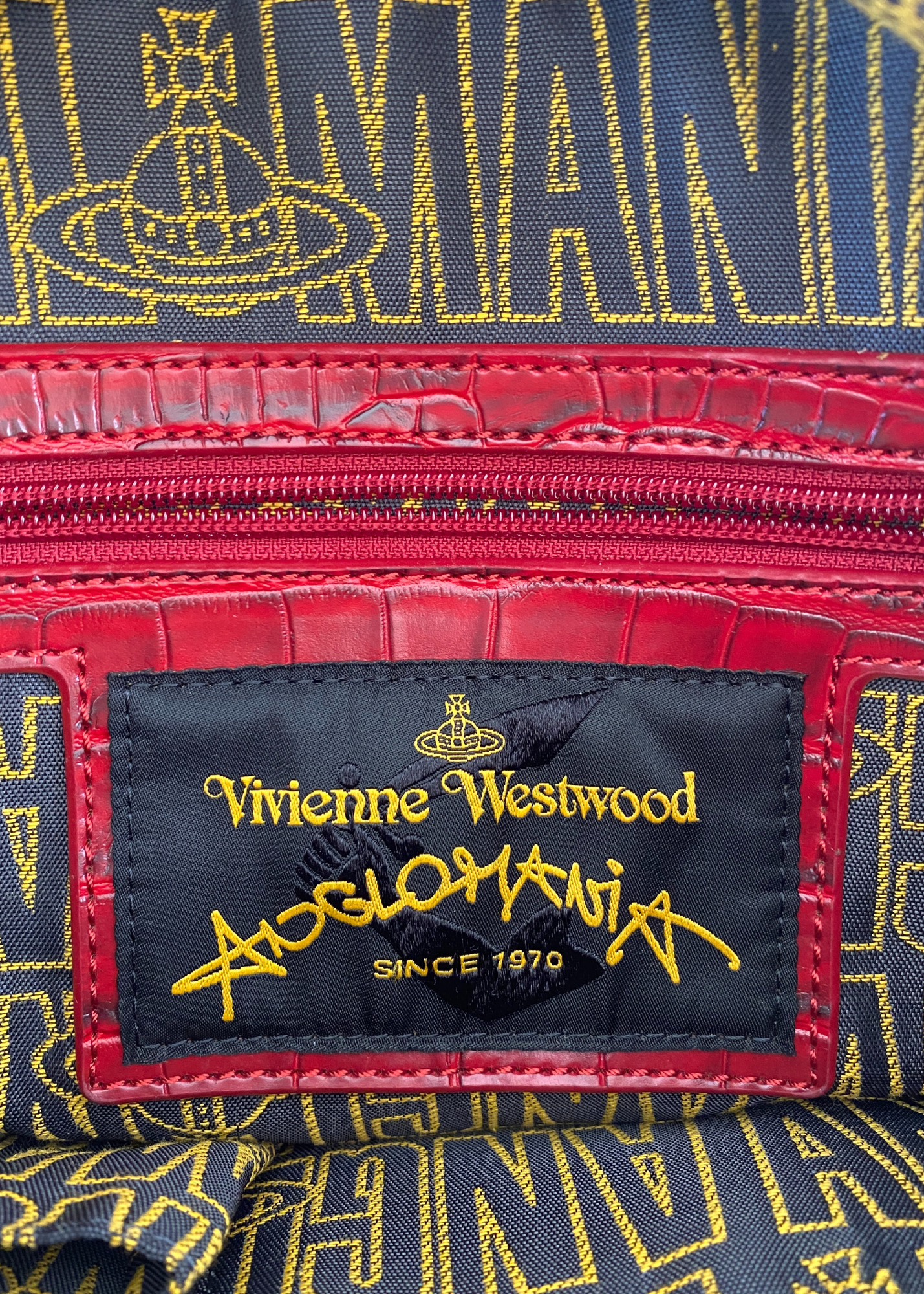 VIVIENNE WESTWOOD ANGLOMANIA Faux Croc Leather Bag