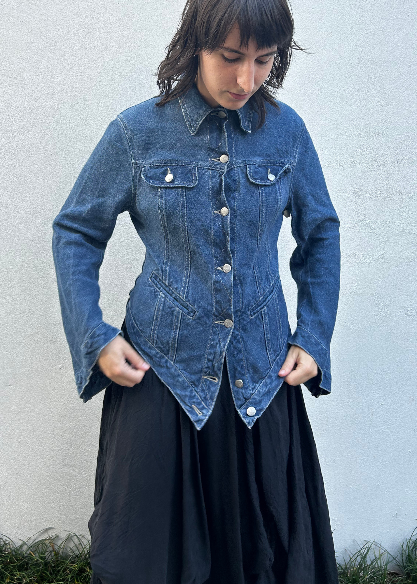 JEAN PAUL GAULTIER JEAN'S Denim Fitted Bodice Jacket