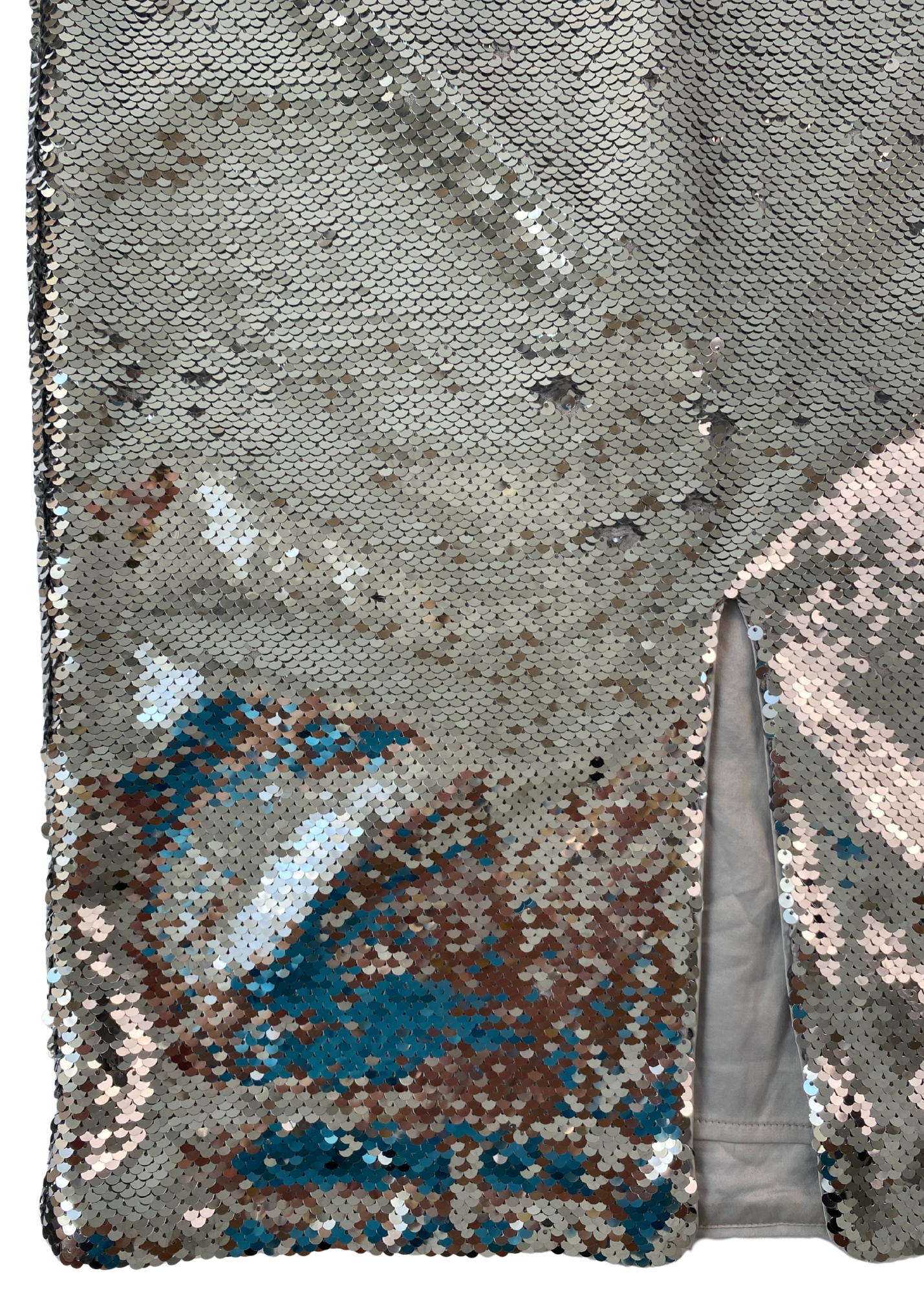 GANNI Sequin Front Slit Skirt Midi