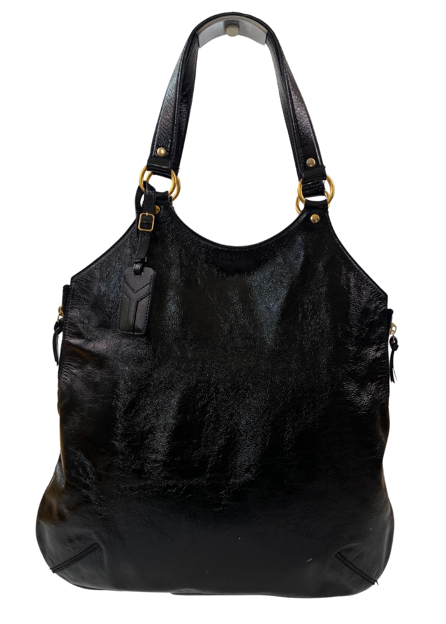 VINTAGE YVES SAINT LAURENT (AS IS) 'Tribute' Patent Gold Hardware Bag