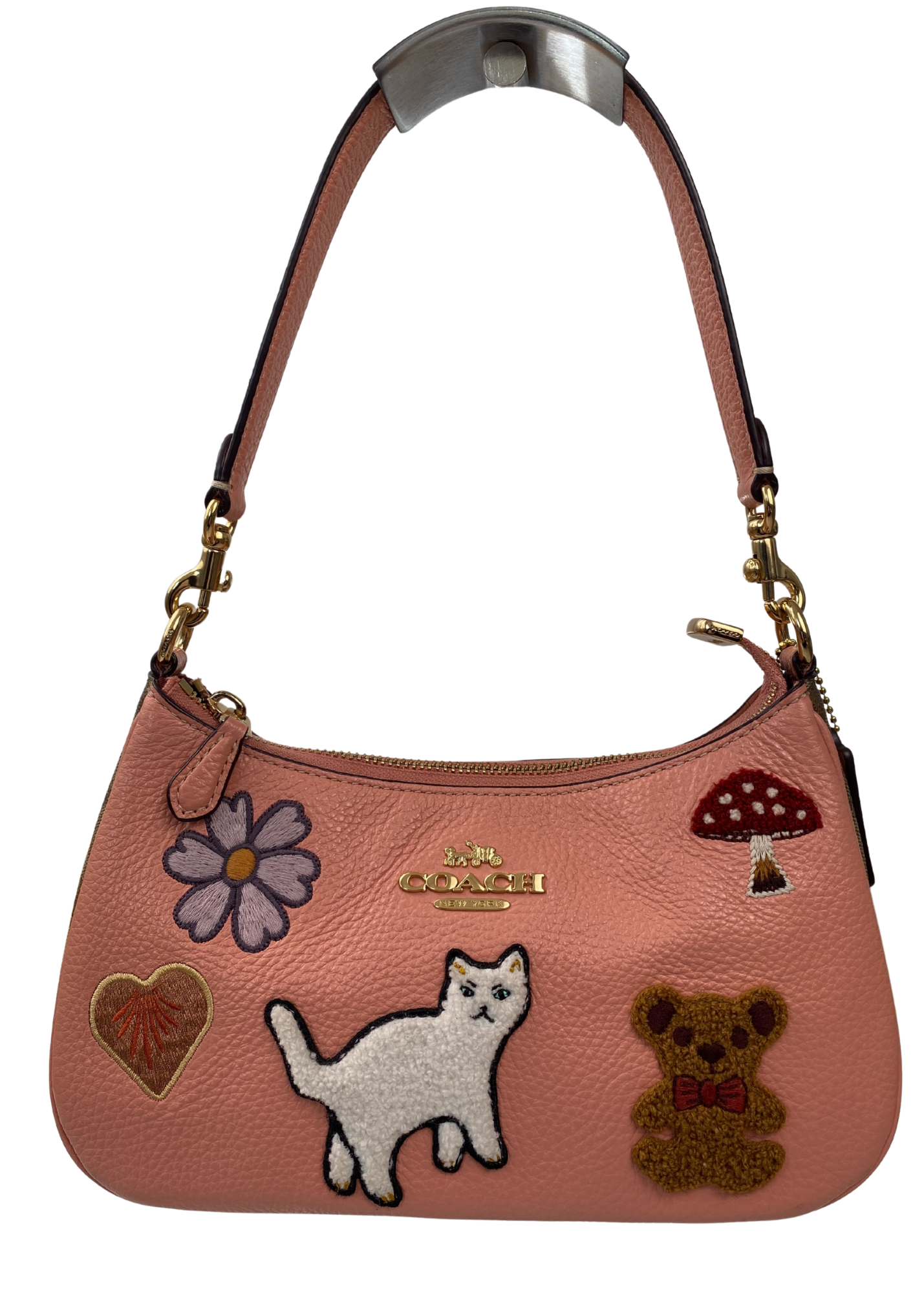 COACH (BNWT) 'Teri' Leather + Terrycloth Patches Shoulder Bag