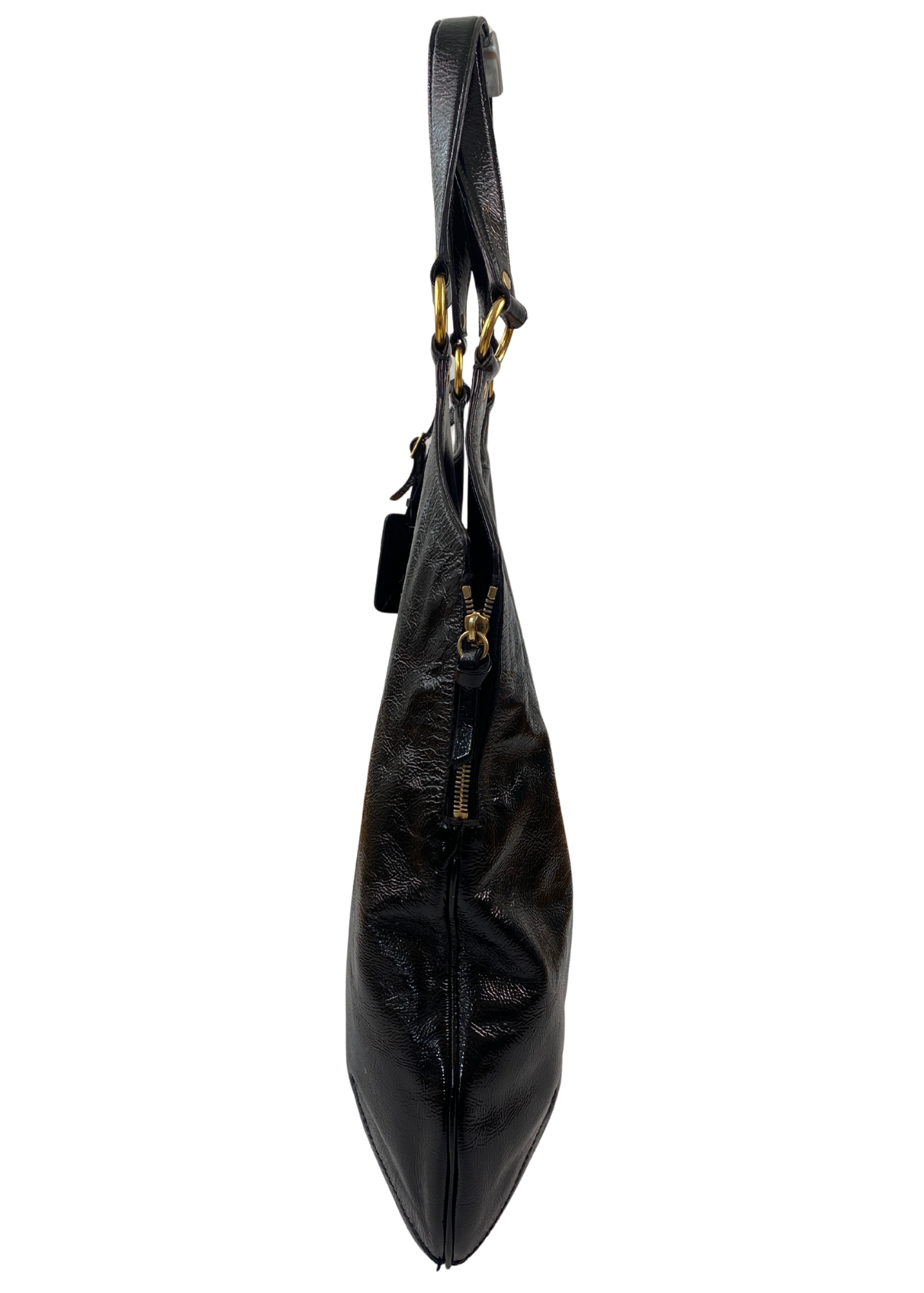 VINTAGE YVES SAINT LAURENT (AS IS) 'Tribute' Patent Gold Hardware Bag