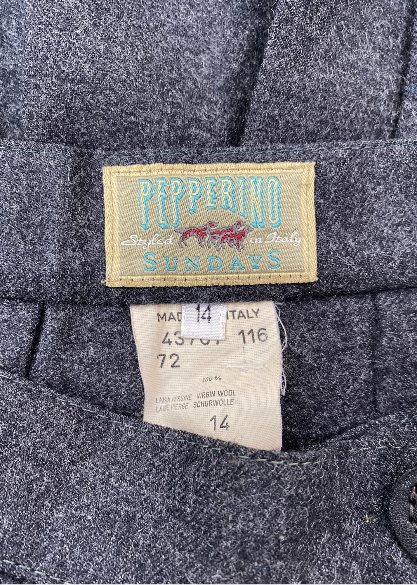VINTAGE PEPPERINO Wool Pleat Kilt Mini Skirt