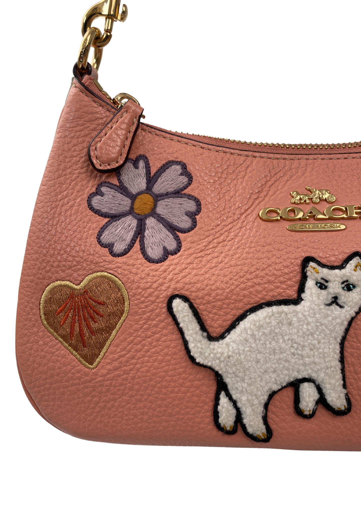 COACH (BNWT) 'Teri' Leather + Terrycloth Patches Shoulder Bag