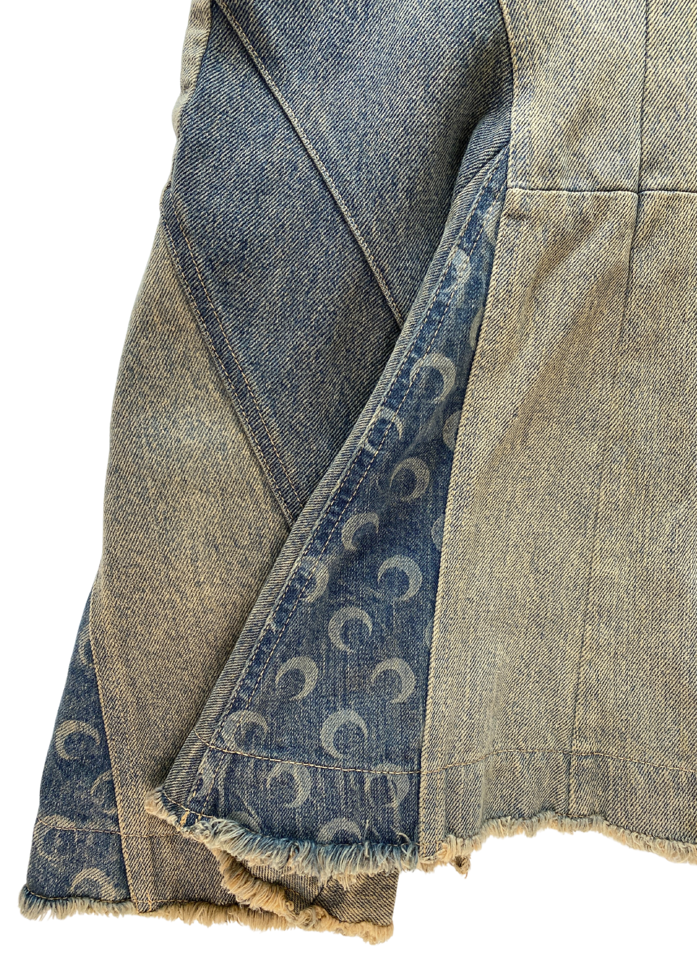 MARINE SERRE Clay Wash Denim Mermaid Midi Skirt