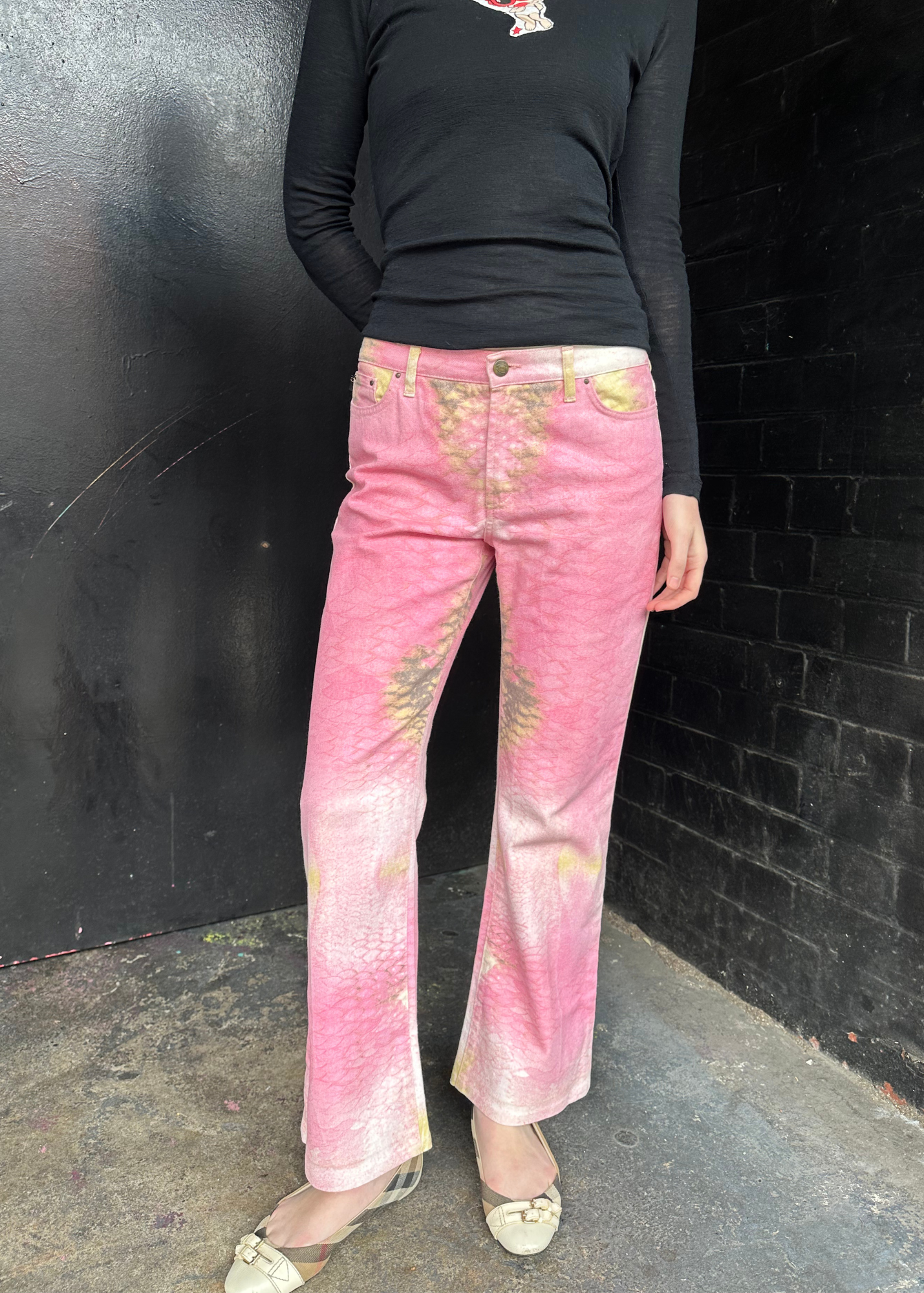 JUST CAVALLI Iridescent Snakeprint Straight Pant