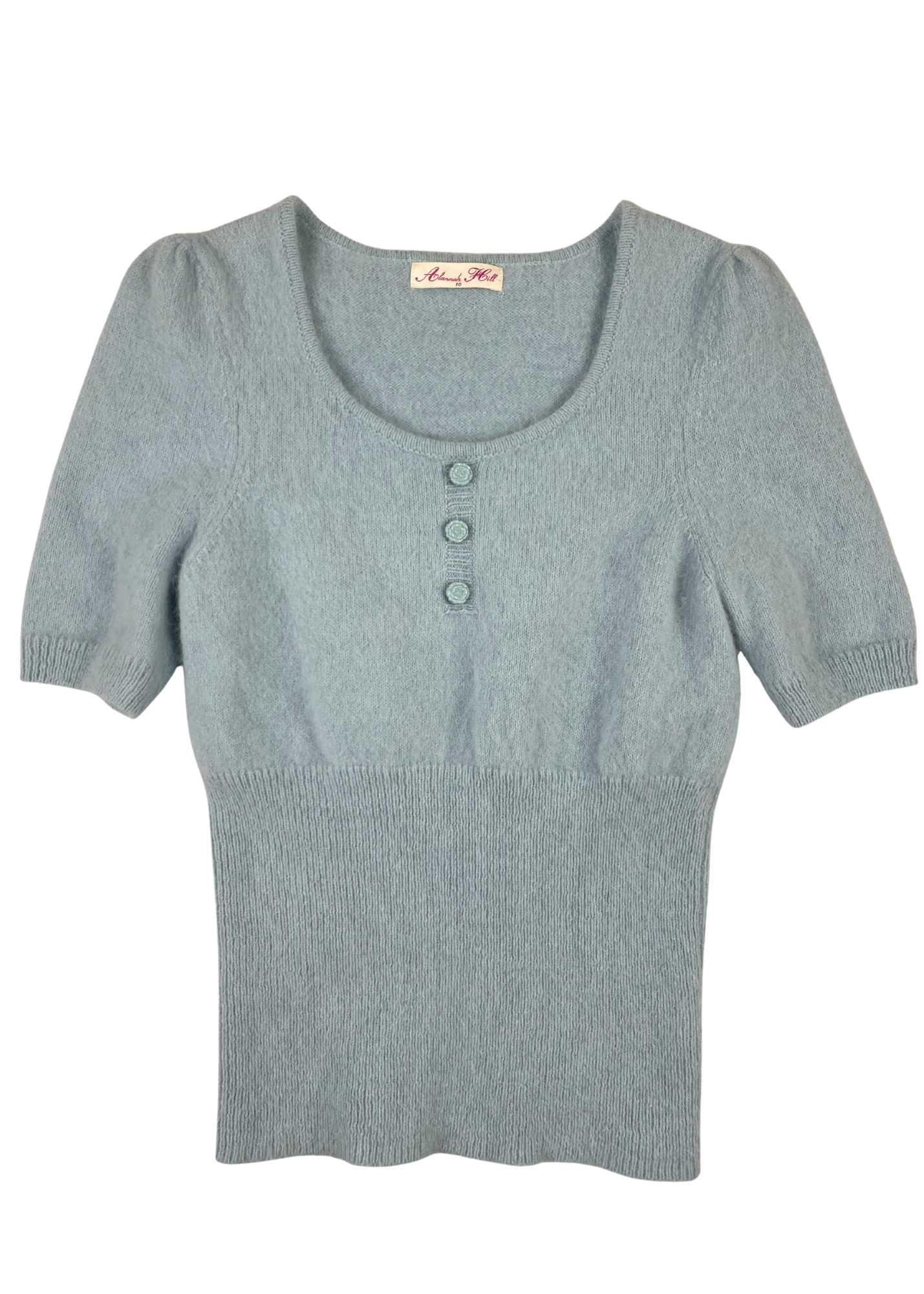 ALANNAH HILL Mint Angora Babydoll Knit Top