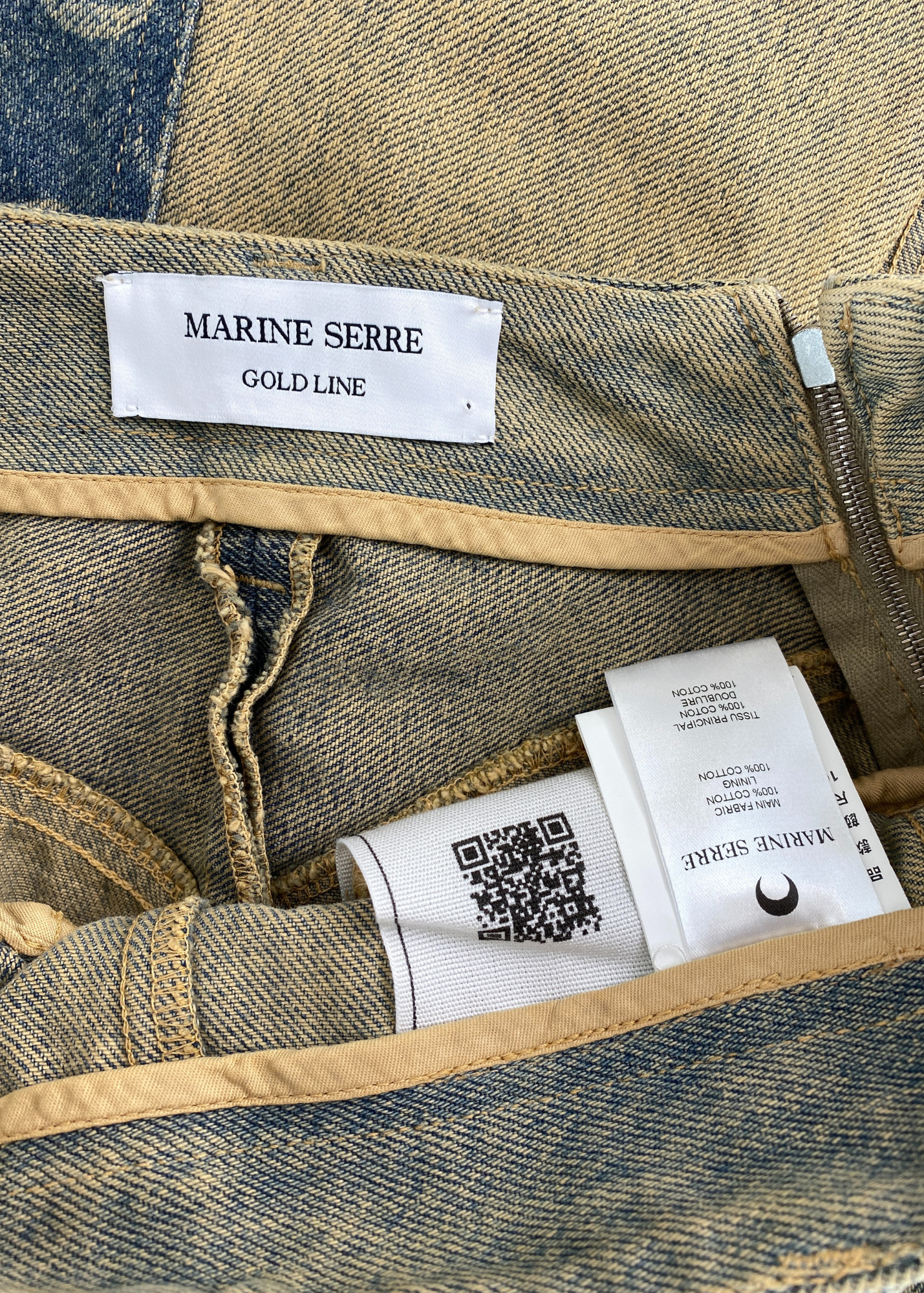 MARINE SERRE Clay Wash Denim Mermaid Midi Skirt