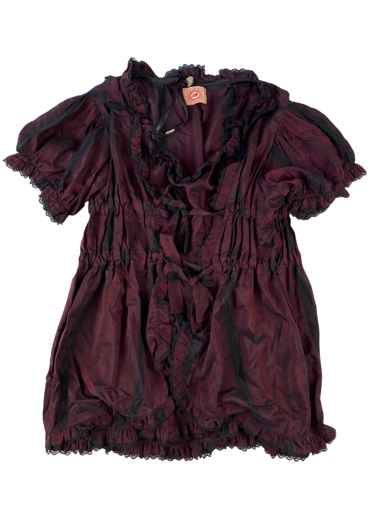 RAMP TRAMP TRAMP STAMP 'Blood Babydoll' Taffeta Mini Dress