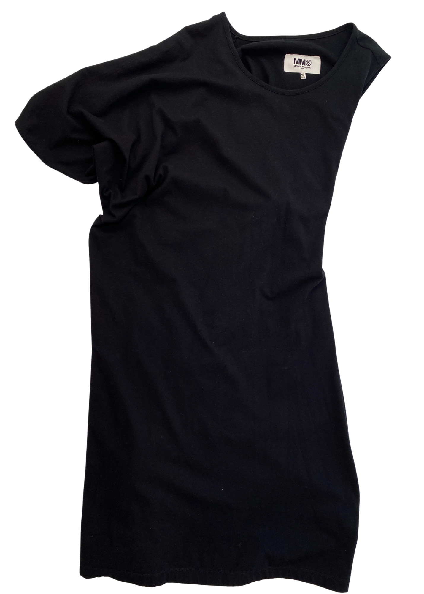 MM6 MAISON MARGIELA Gathered Waist Cold Shoulder Midi Dress