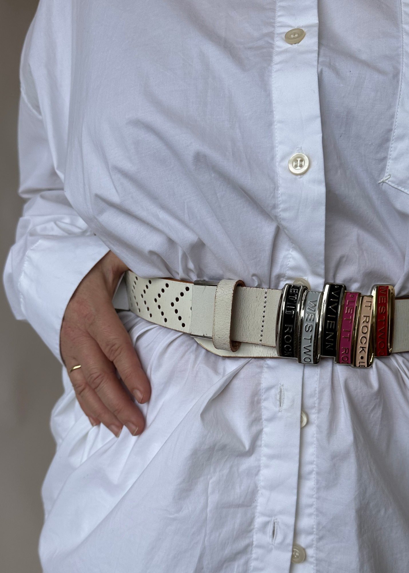 VIVIENNE WESTWOOD MAN 'Let It Rock' Leather Perforated Belt