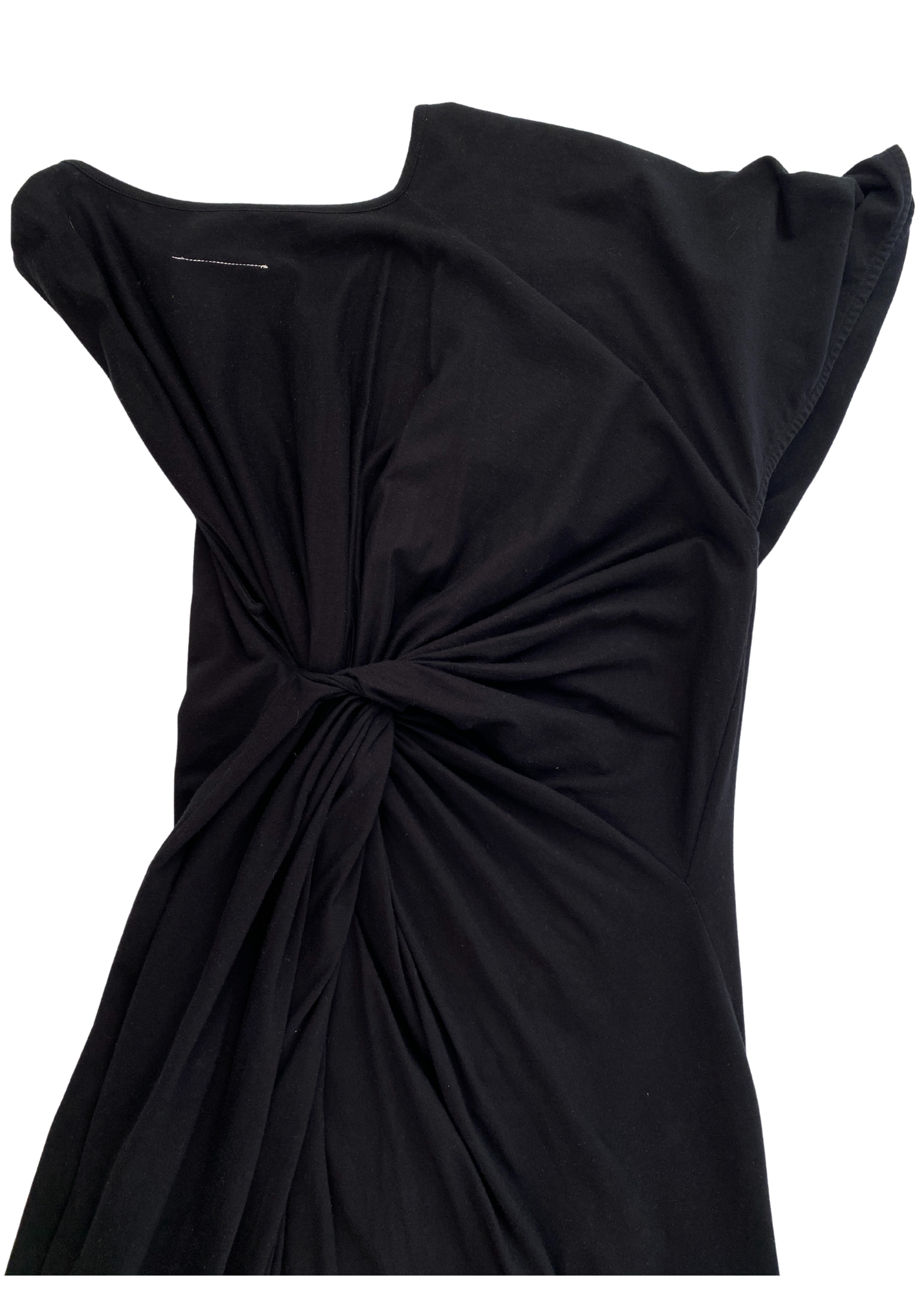 MM6 MAISON MARGIELA Gathered Waist Cold Shoulder Midi Dress