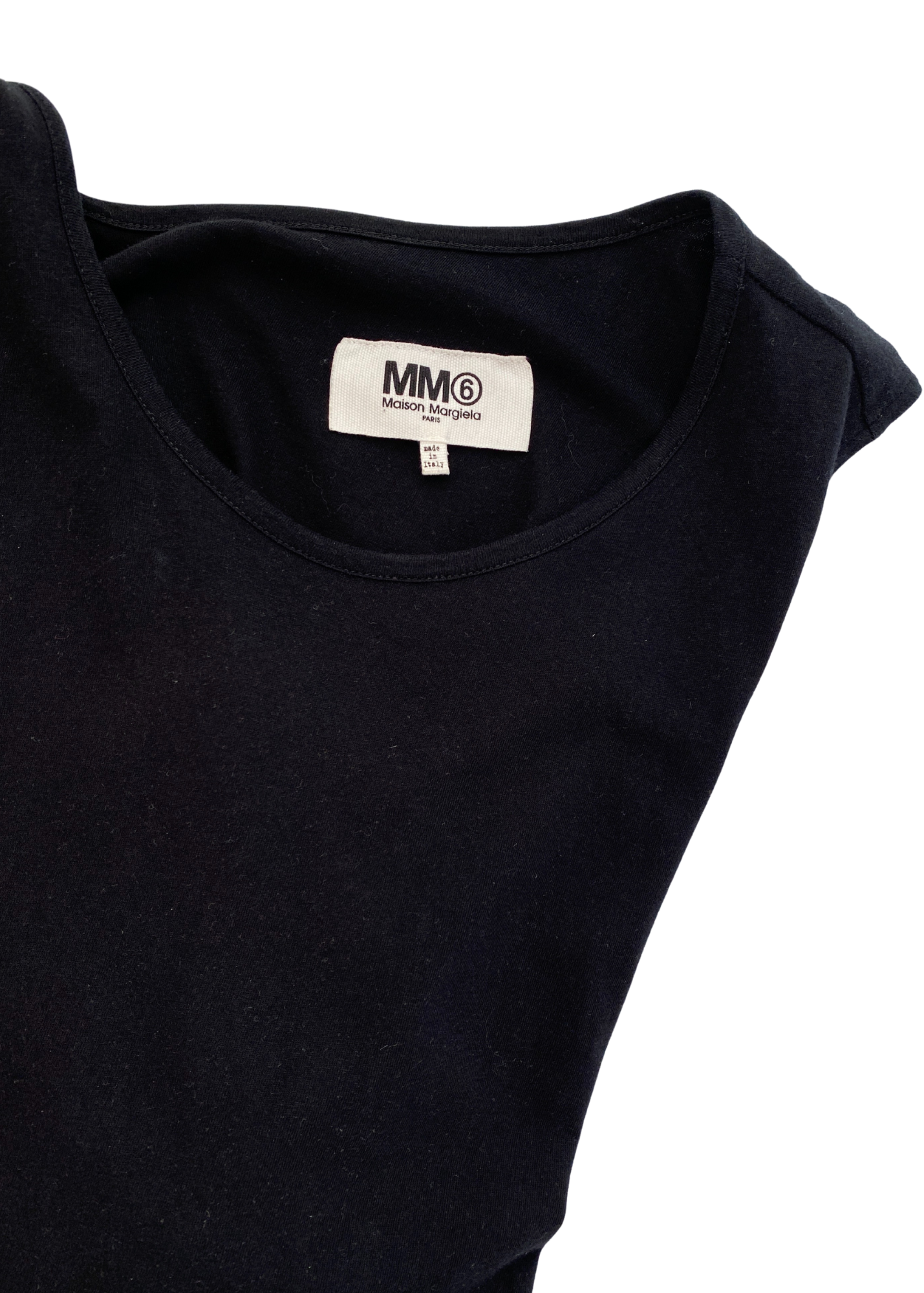 MM6 MAISON MARGIELA Gathered Waist Cold Shoulder Midi Dress