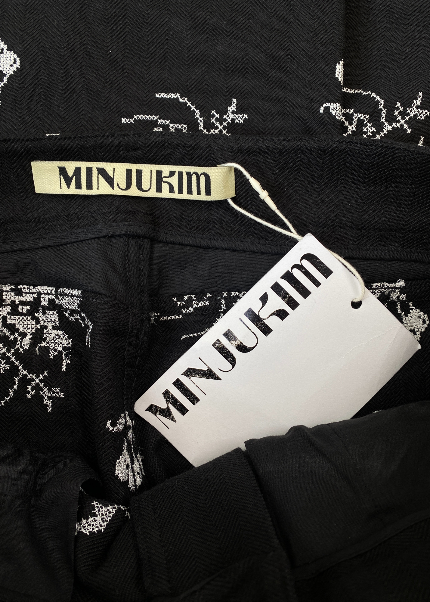 MINJUKIM (BNWT) Cross Stitch Wide Leg Jeans
