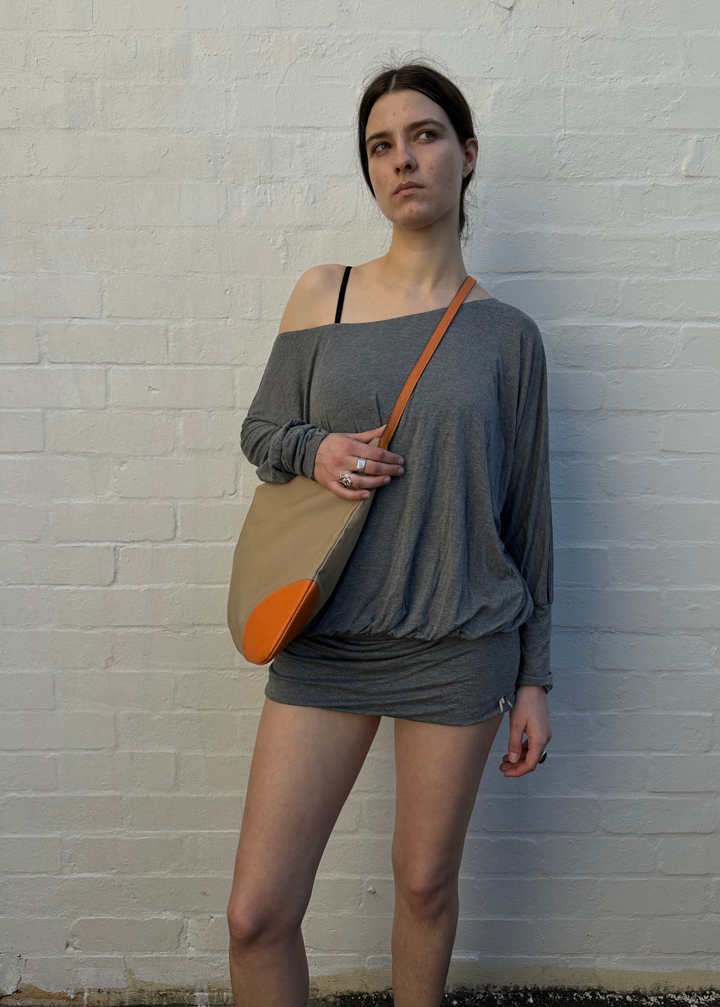 PRADA (AS IS) Canvas + Leather Trim Crossbody Tote