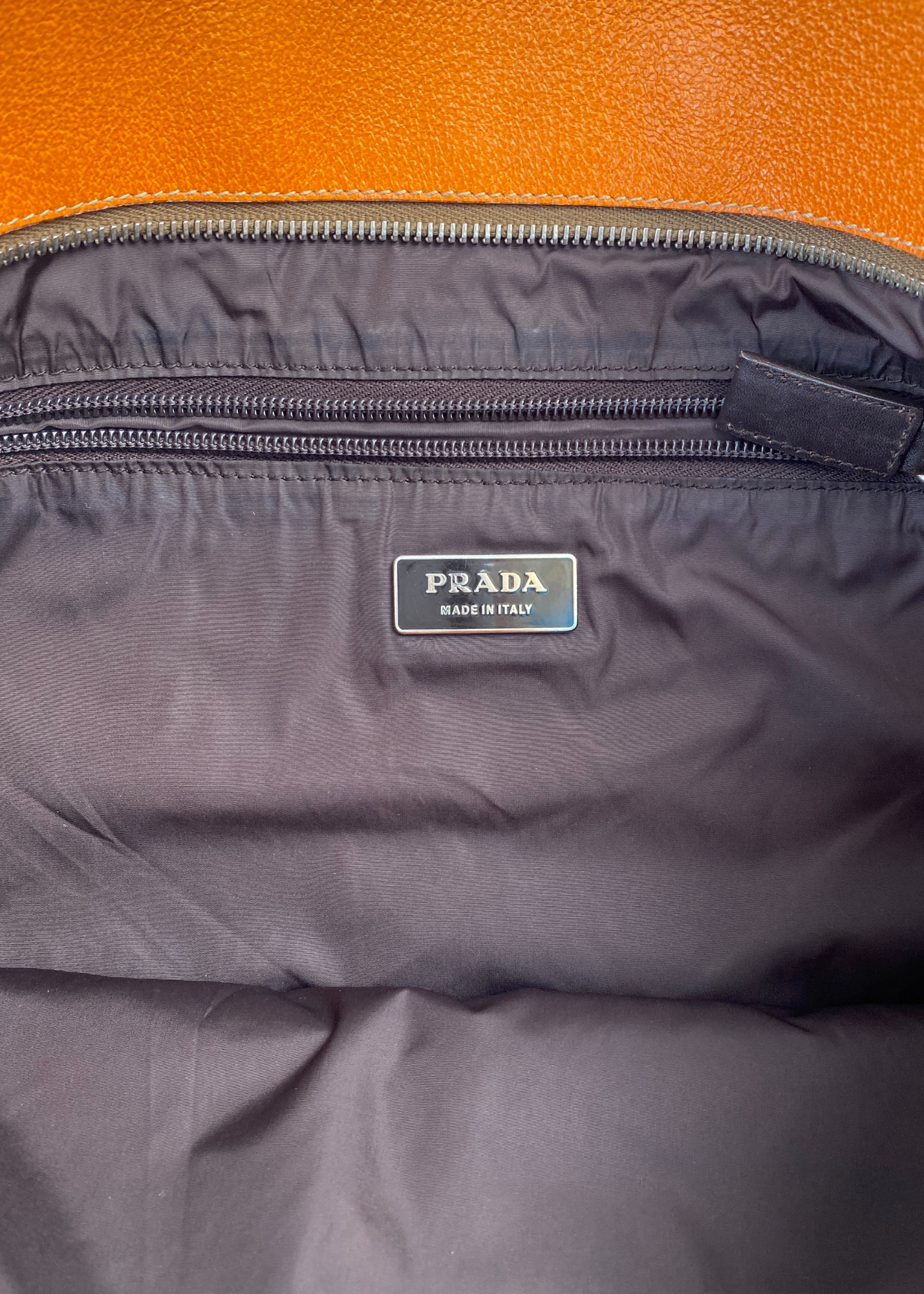 PRADA (AS IS) Canvas + Leather Trim Crossbody Tote