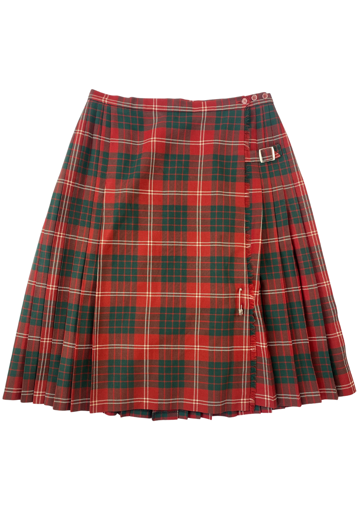 VINTAGE FLETCHER JONES Wool Pleat Midi Skirt