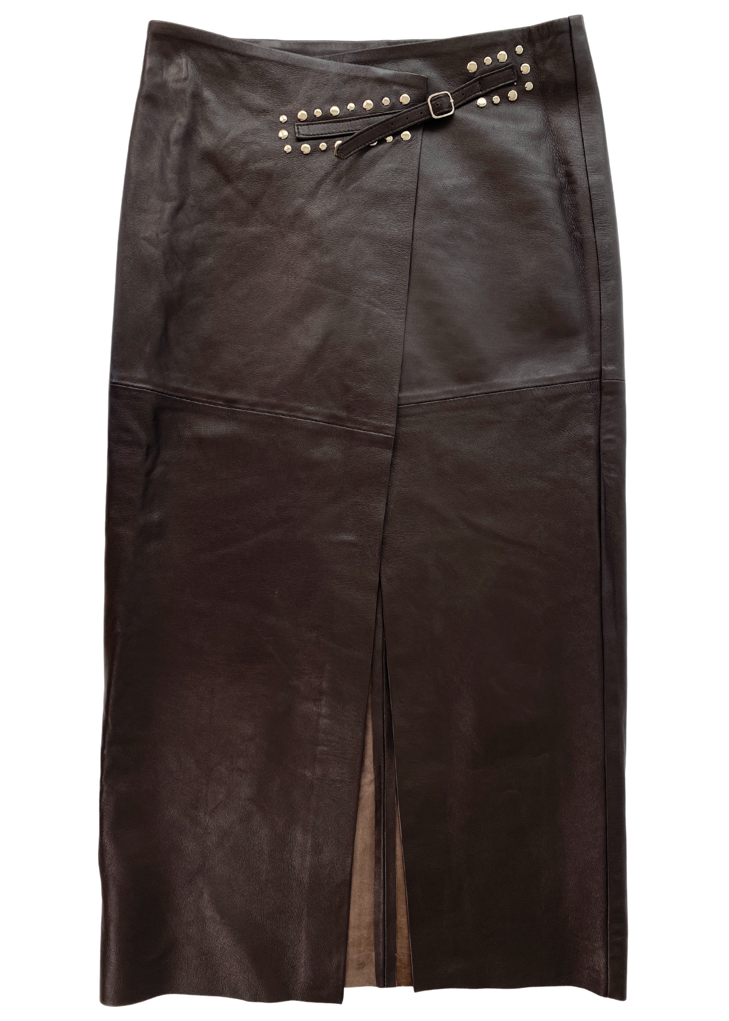 GIMAGUAS 'Paula Midi' Leather Wrap Skirt