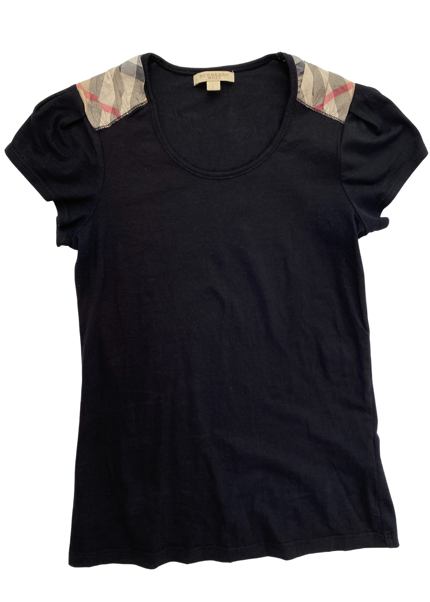 BURBERRY BRIT Nova Check Shoulder Panel T-Shirt