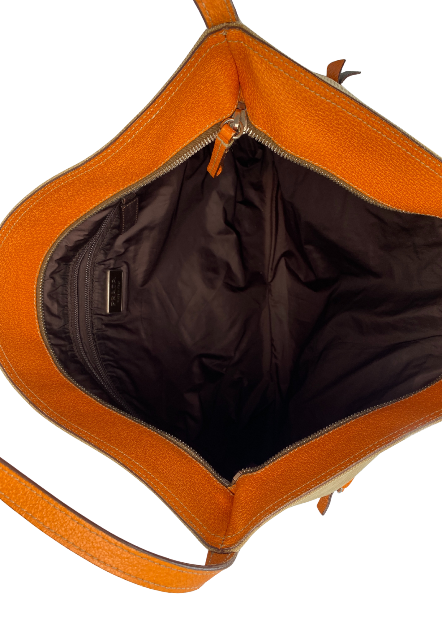 PRADA (AS IS) Canvas + Leather Trim Crossbody Tote