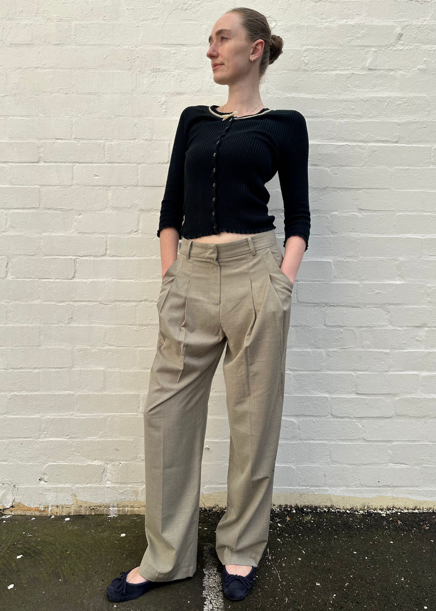 THE FRANKIE SHOP Front Pleat Wide Trousers