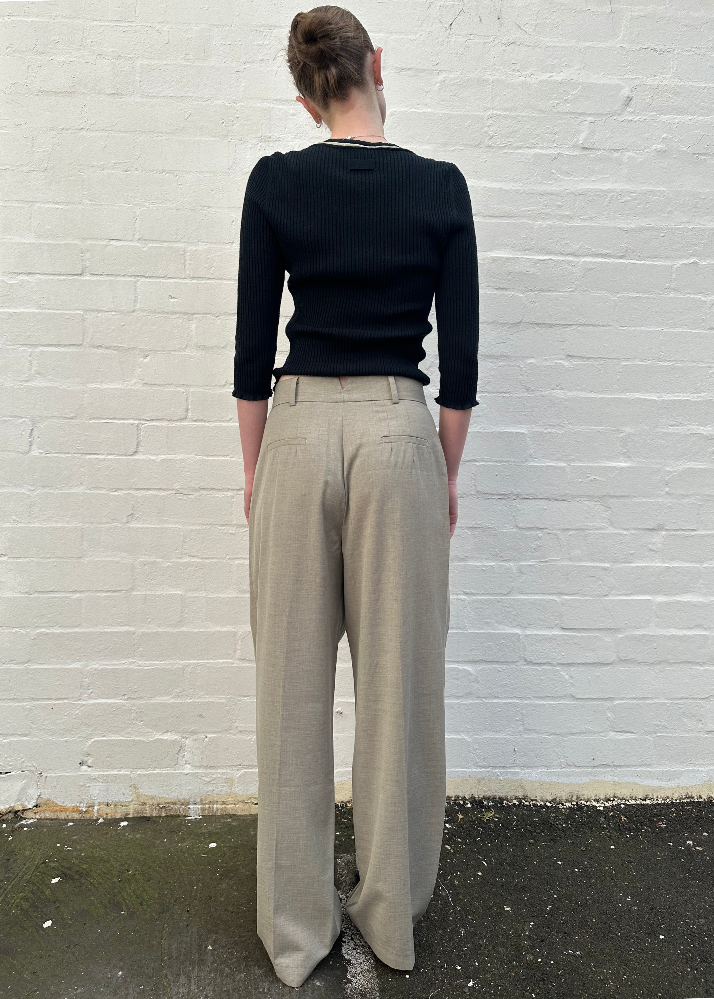 THE FRANKIE SHOP Front Pleat Wide Trousers