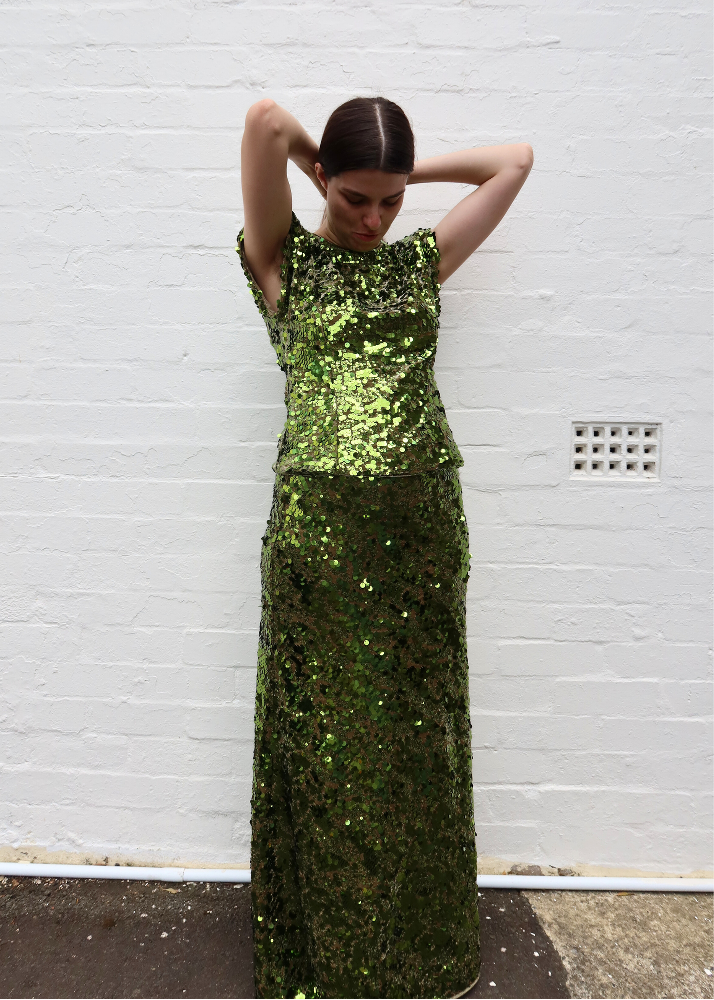 GANNI (BNWT) Sequin Padded Shoulder Top