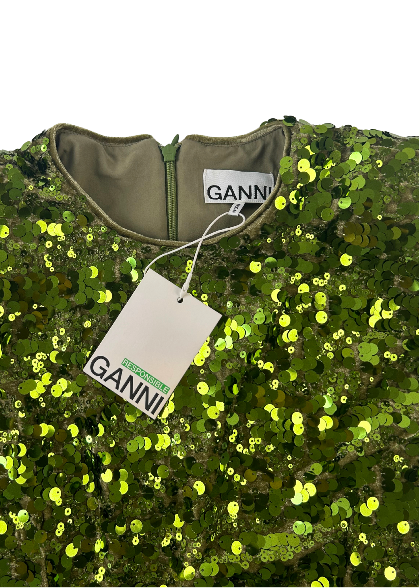 GANNI (BNWT) Sequin Padded Shoulder Top
